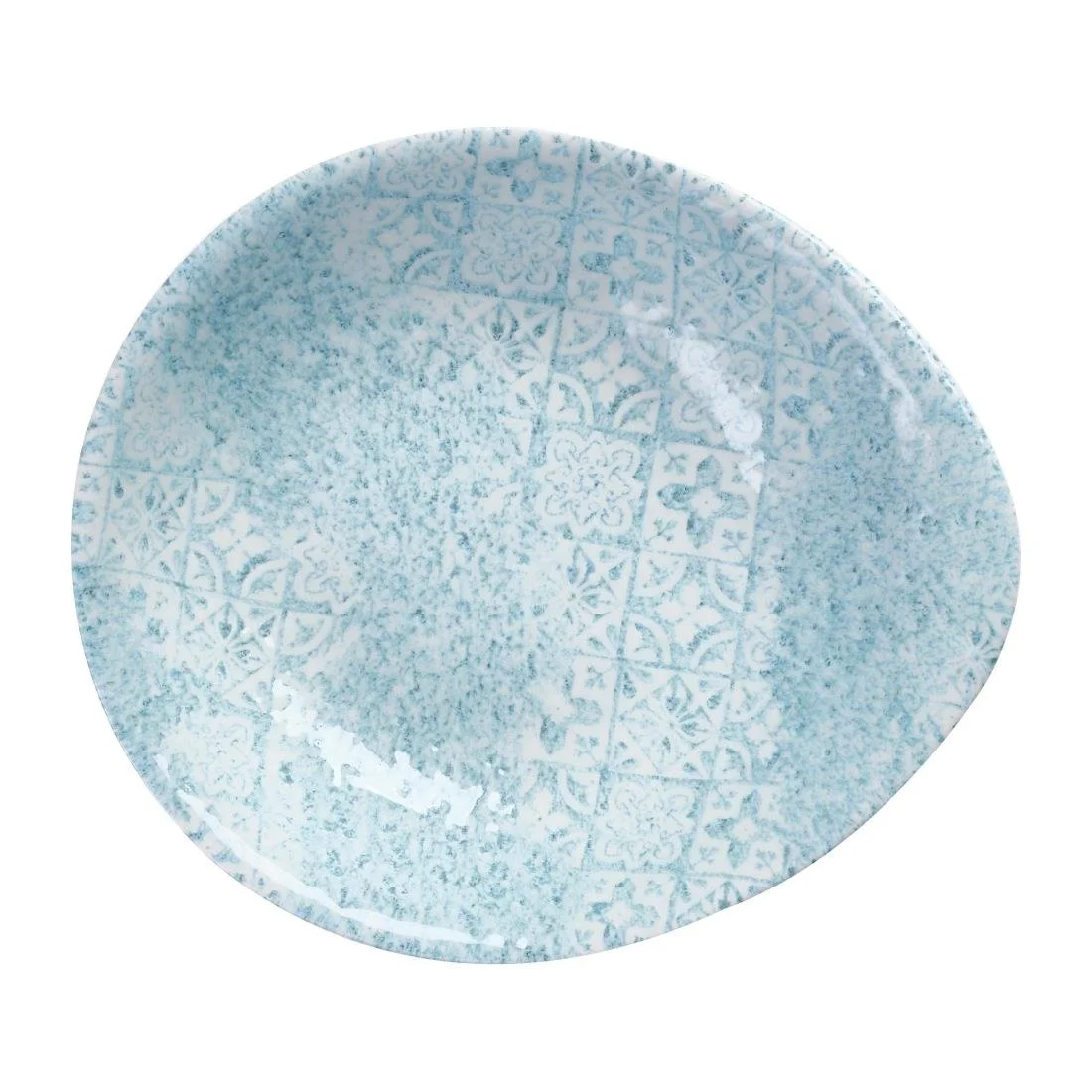 Churchill Vintage Prints Med Tiles Aquamarine Round Dishes 168mm (12 Pack) - Image 1