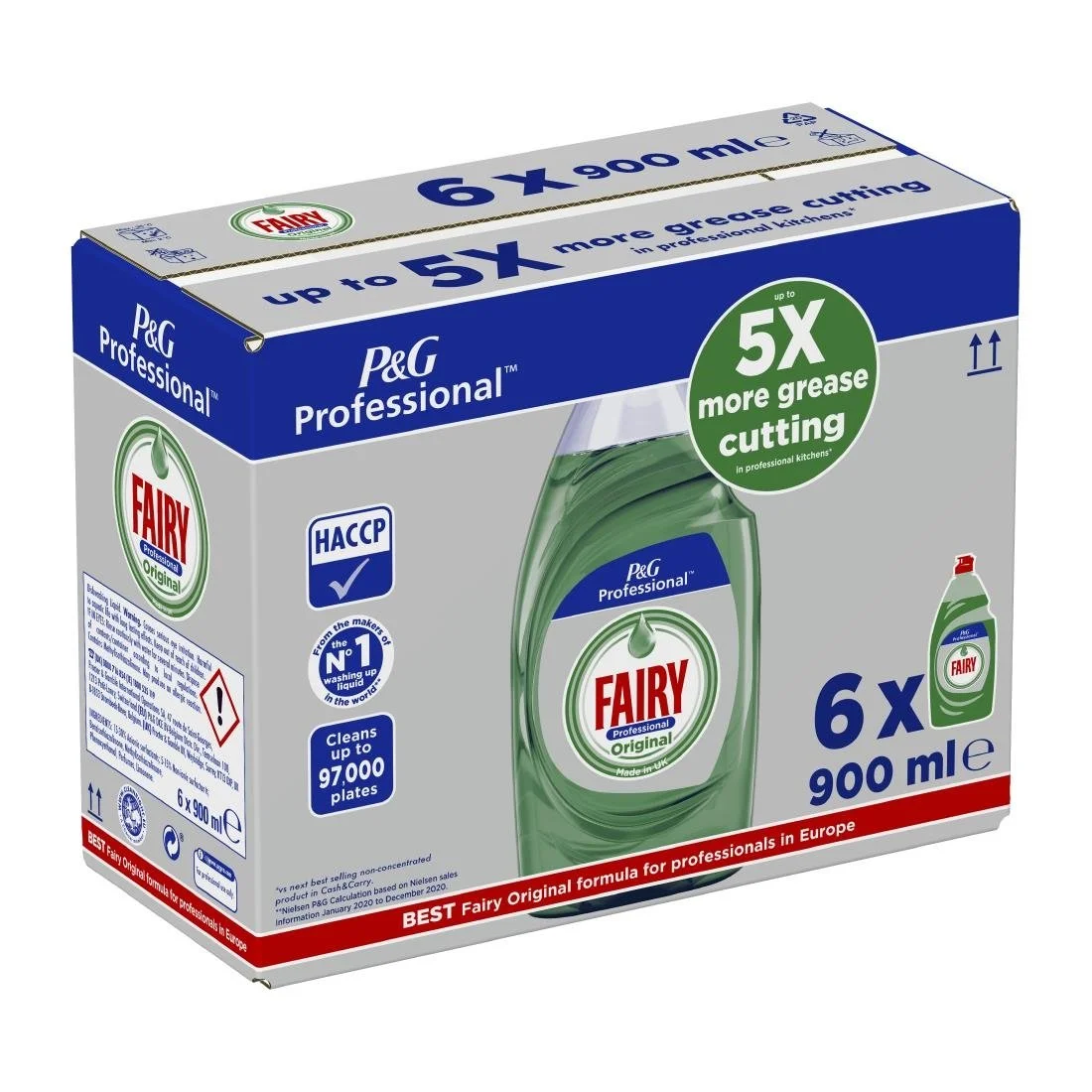 Fairy Professional Concentrated Washing Up Liquid Original 900ml (6 Pack) - Image 3
