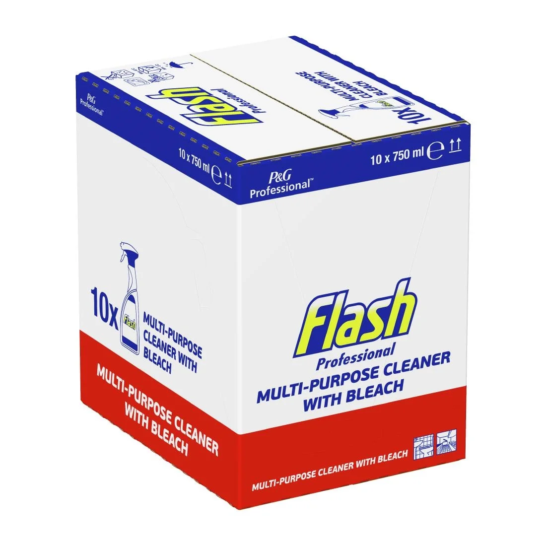 Flash Professional Multi-Purpose Cleaner With Bleach 750ml (10 Pack) - Image 2