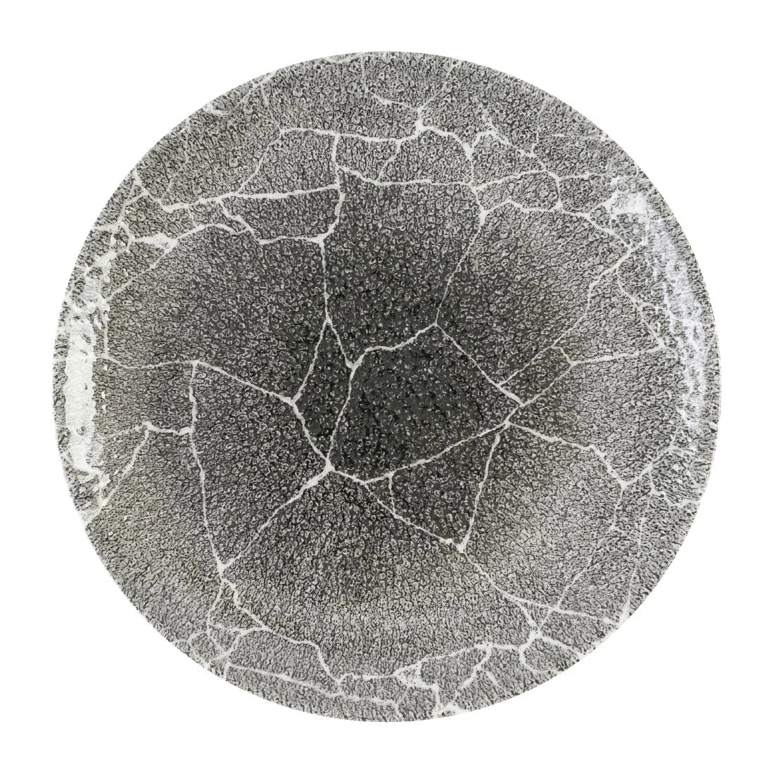 Churchill Studio Prints Kintsugi Quartz Black Coupe Plates 288mm (12 Pack)