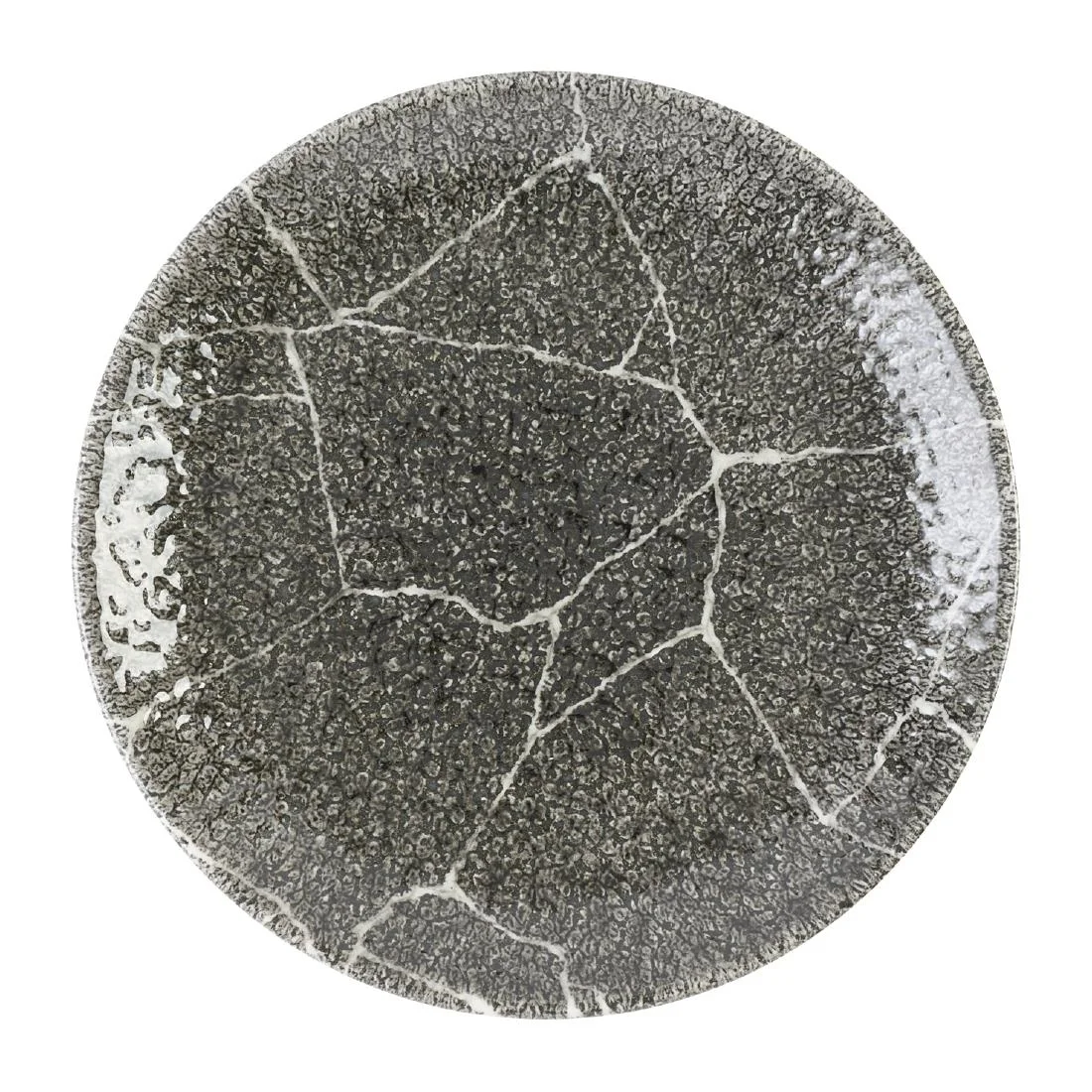 Churchill Studio Prints Kintsugi Quartz Black Coupe Plates 165mm (12 Pack)