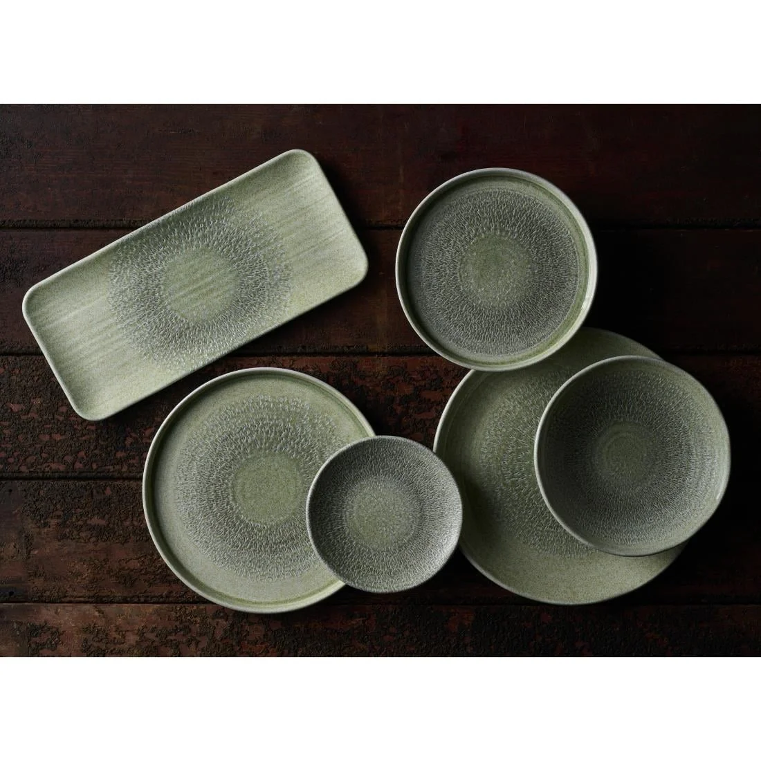 Dudson Harvest Grain Organic Coupe Plates Speckled Green 230mm (12 Pack) - Image 4