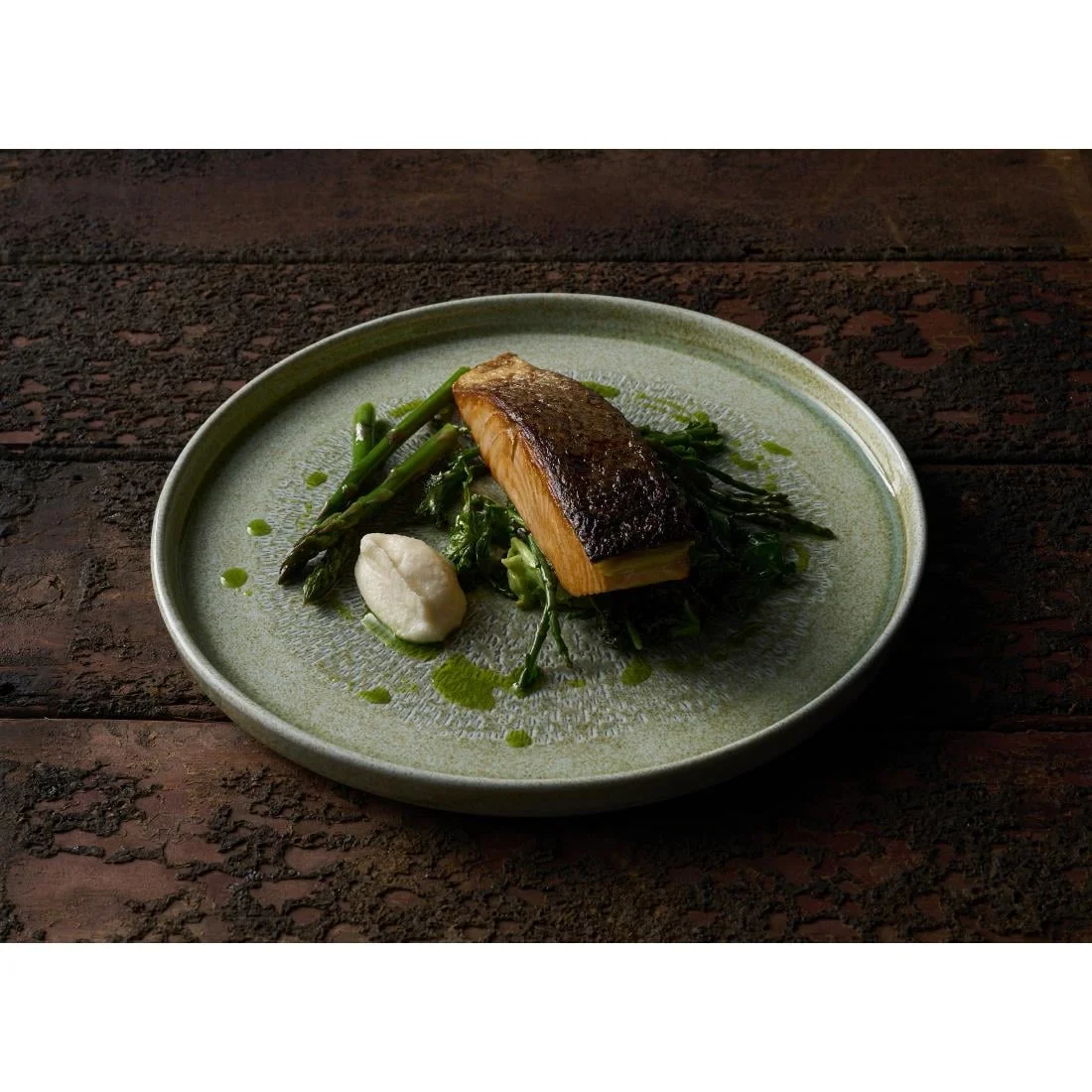 Dudson Harvest Grain Speckled Green Round Walled Plate 210mm(6 Pack) - Image 4