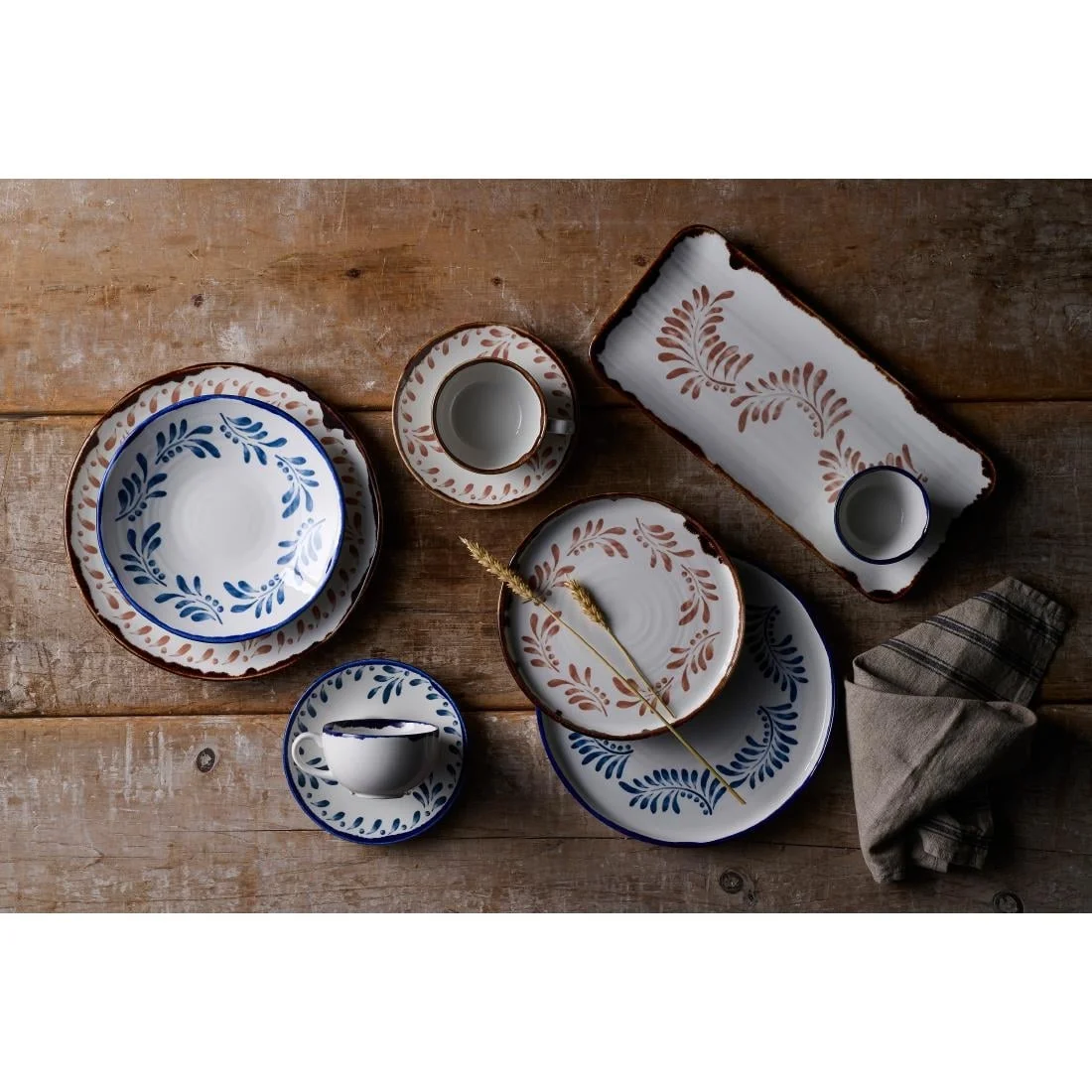 Dudson Harvest Mediterranean Blue Round Walled Plate 210mm (6 Pack) - Image 3