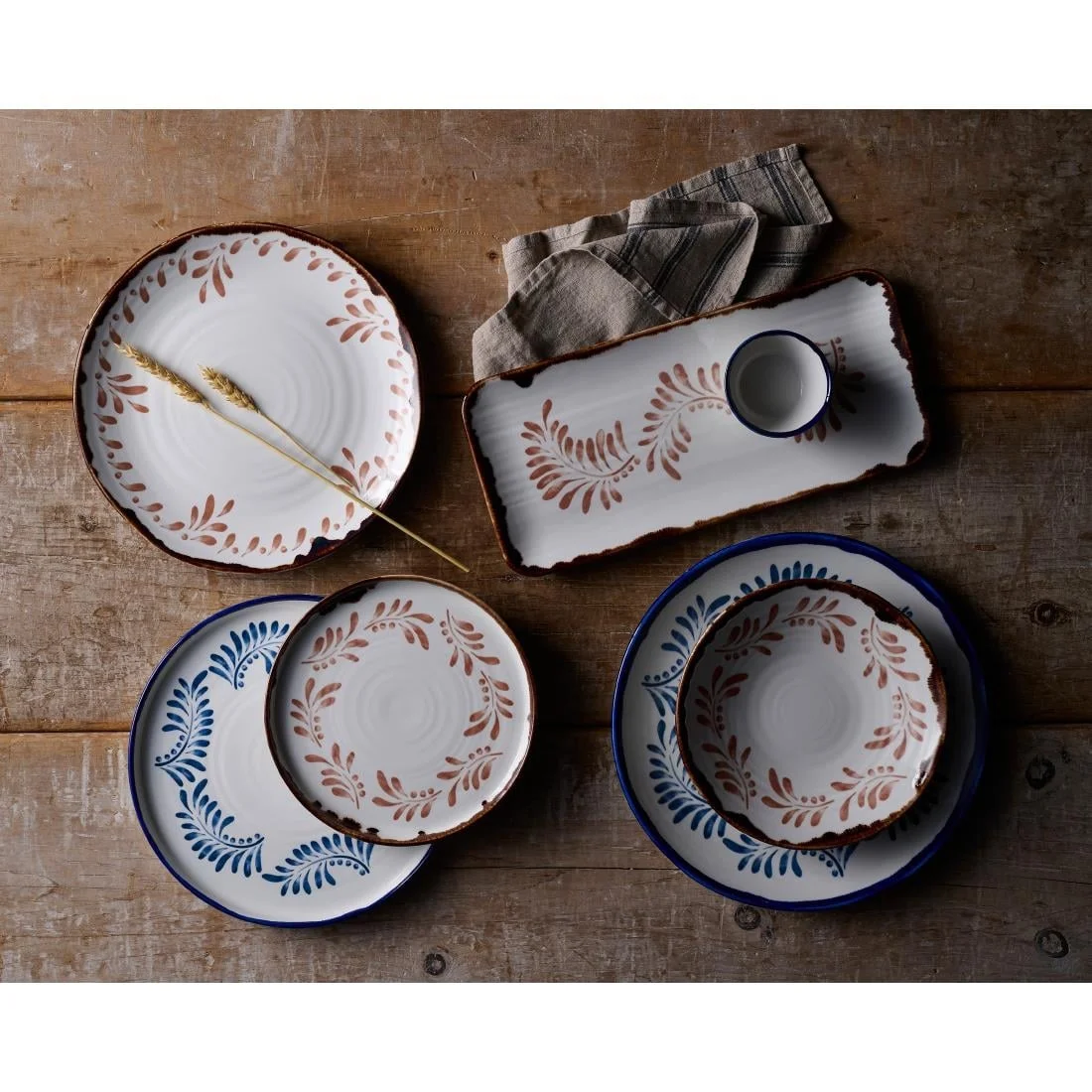 Dudson Harvest Mediterranean Blue Round Walled Plate 210mm (6 Pack) - Image 2