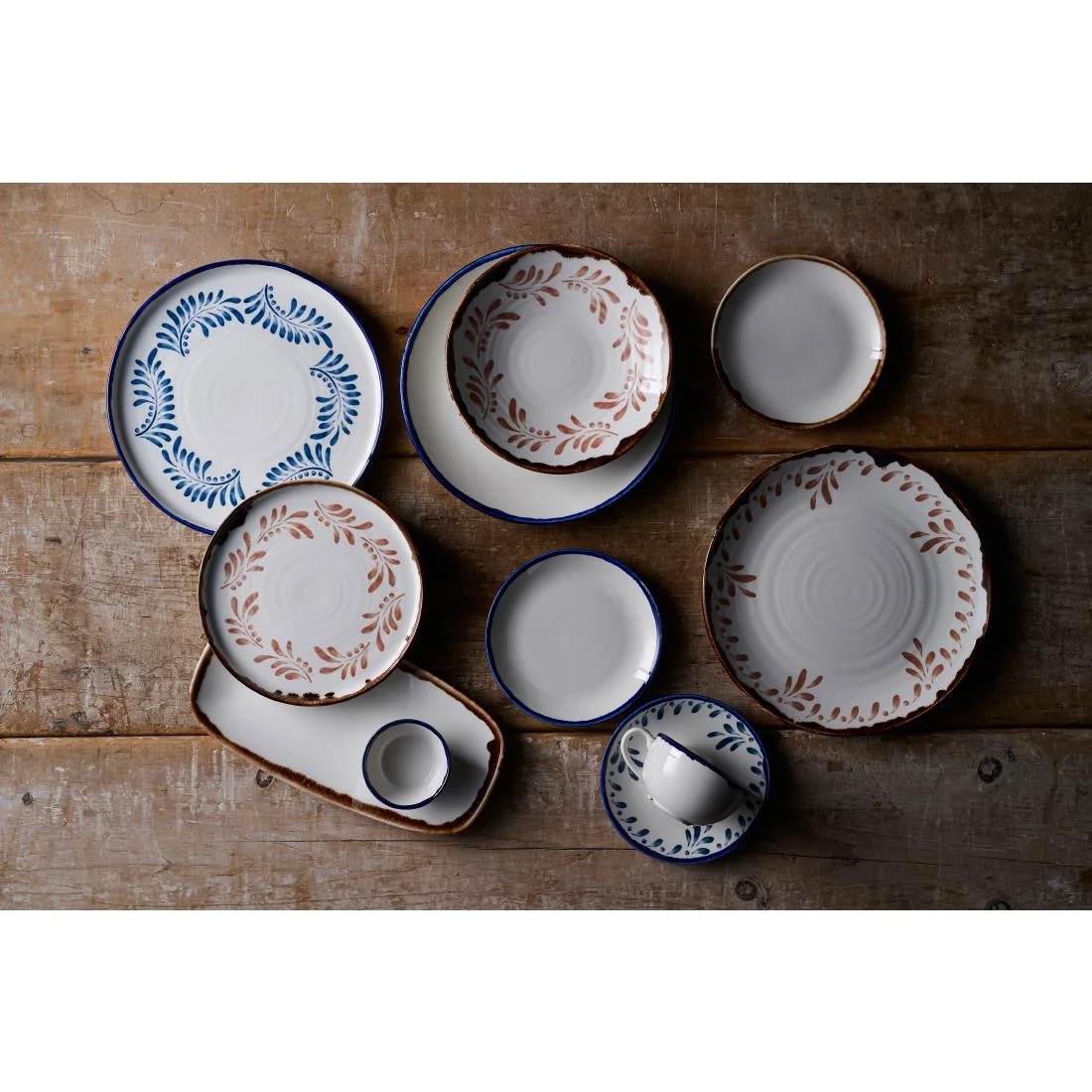 Dudson Harvest Mediterranean Blue Round Walled Plate 210mm (6 Pack) - Image 5