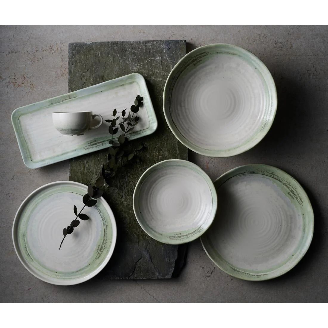 Dudson The Maker's Collection Finca Flint Organic Coupe Plates 230mm (12 Pack) - Image 2