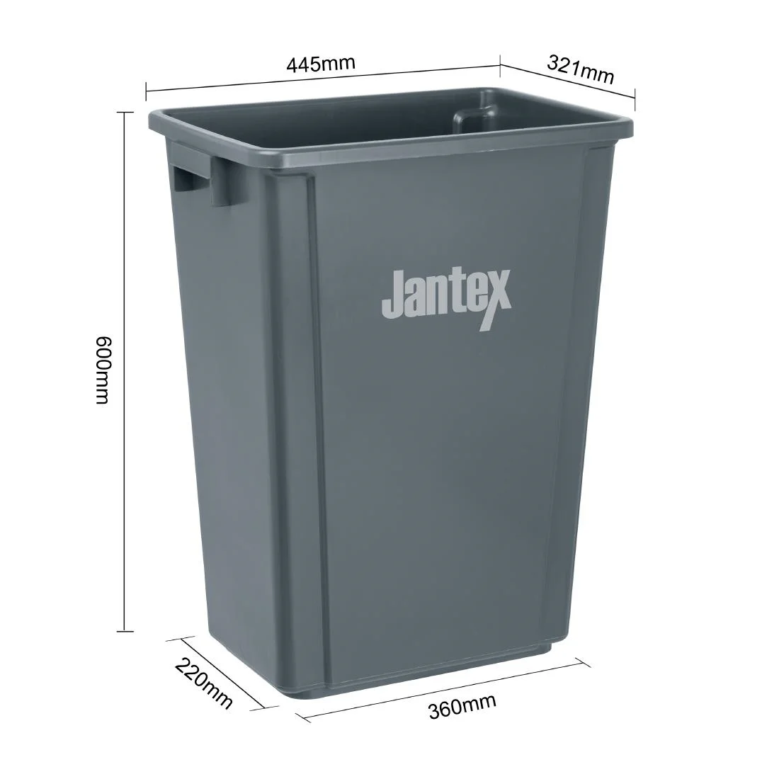 Jantex Slim Bin Grey 60Ltr - Image 5