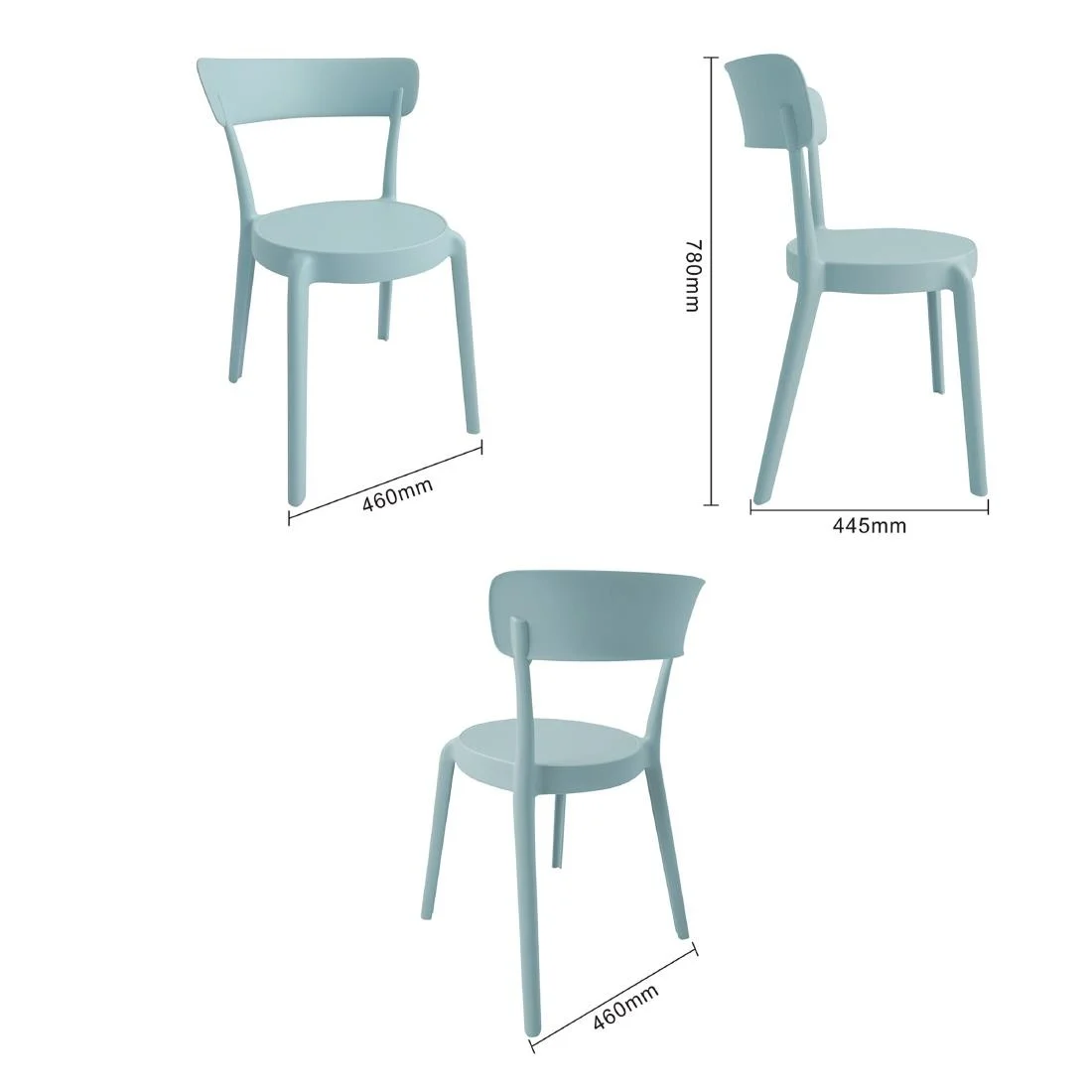 Bolero Mila Café Chairs Icy Blue (2 Pack) - Image 5