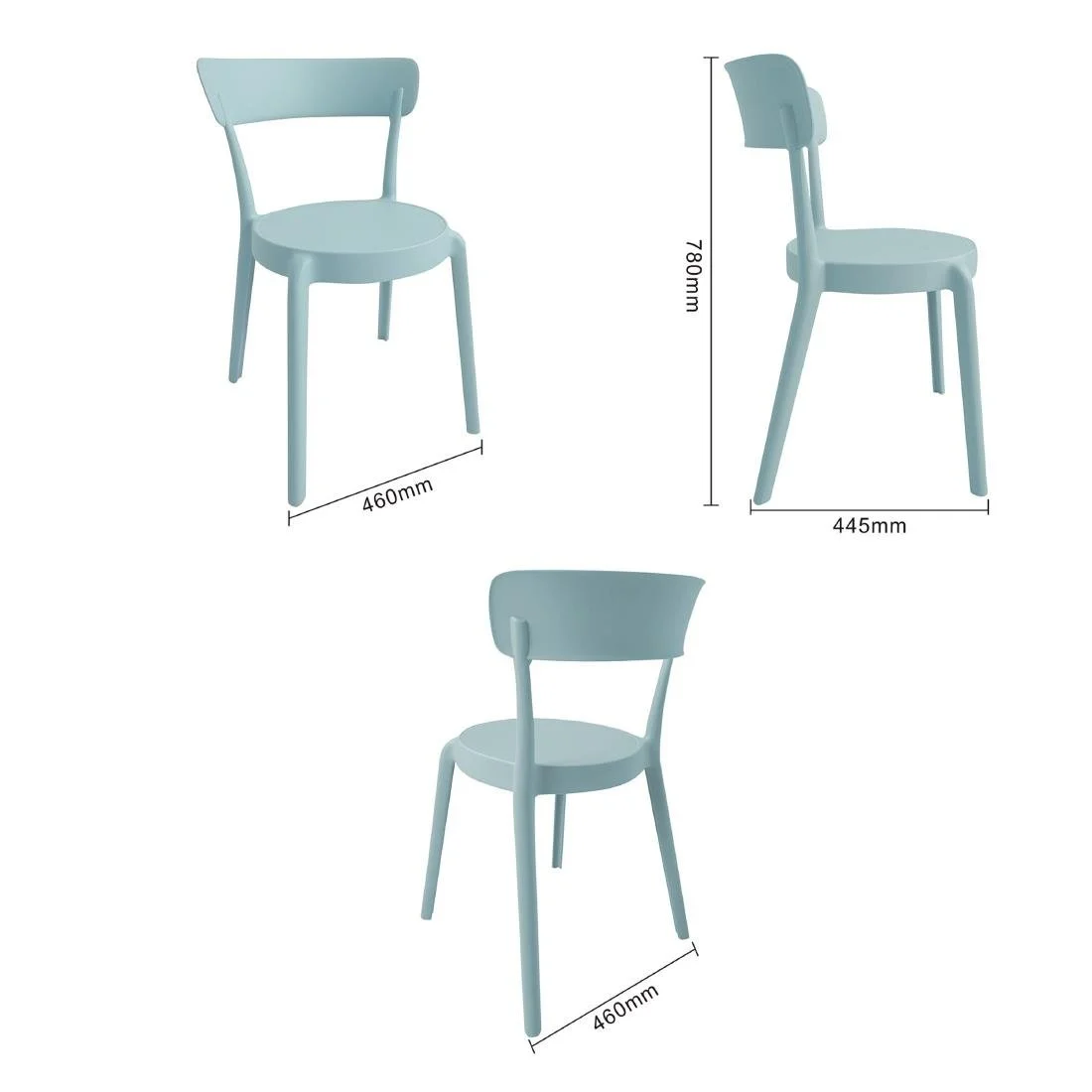 Bolero Mila Café Chairs Icy Blue (2 Pack) - Image 5