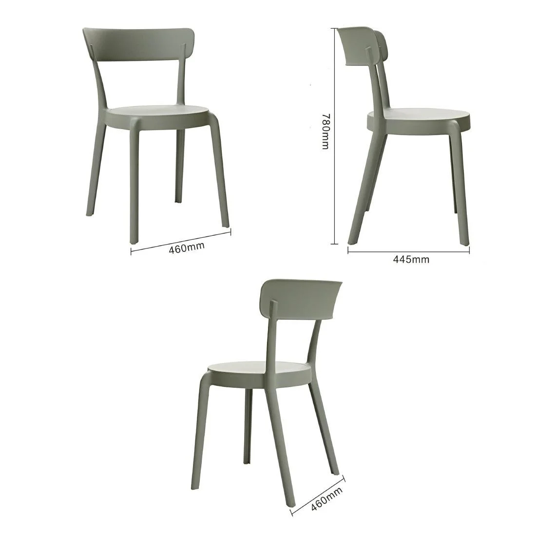 Bolero Mila Café Chairs Moss Grey (2 Pack) - Image 5