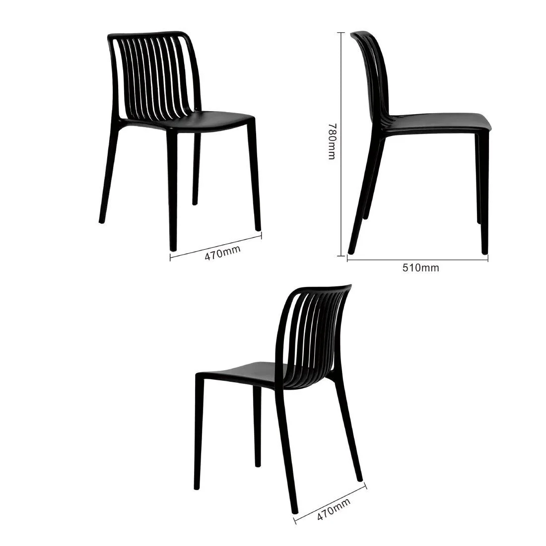 Bolero Verona Café Chairs Black (2 Pack) - Image 5