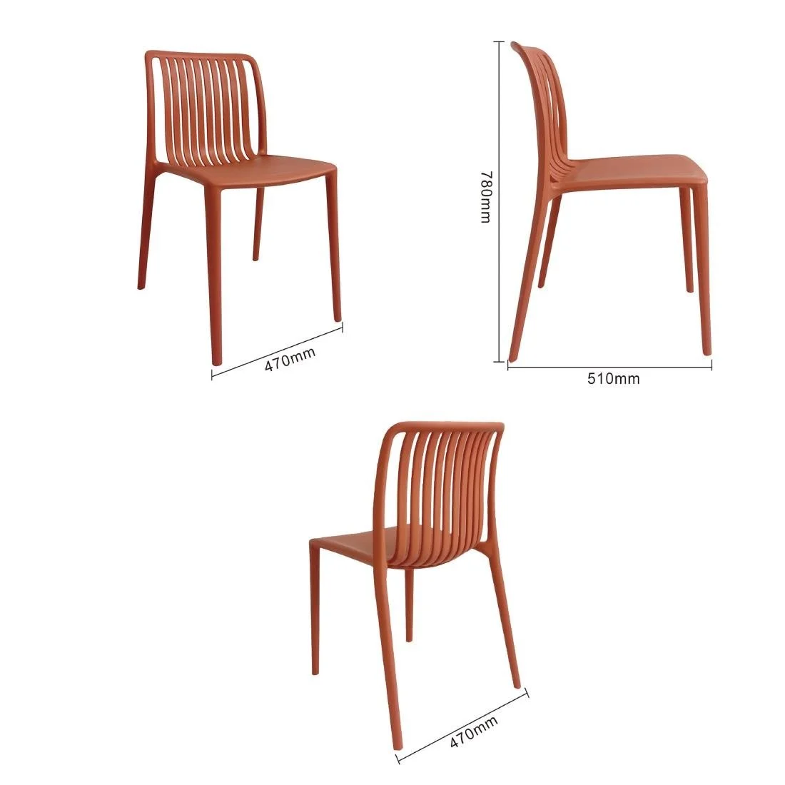 Bolero Verona Café Chairs Mild Orange (2 Pack) - Image 5