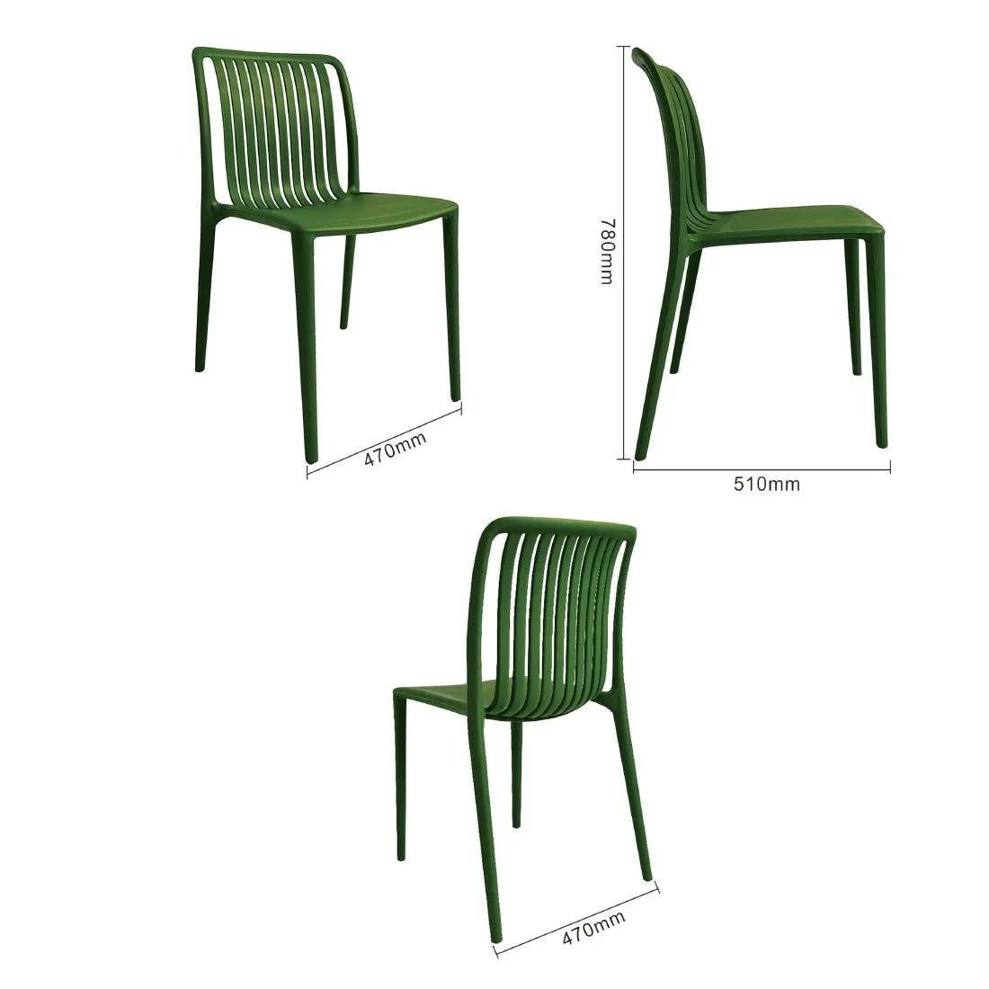 Bolero Verona Café Chairs Forest Green (2 Pack) - Image 5