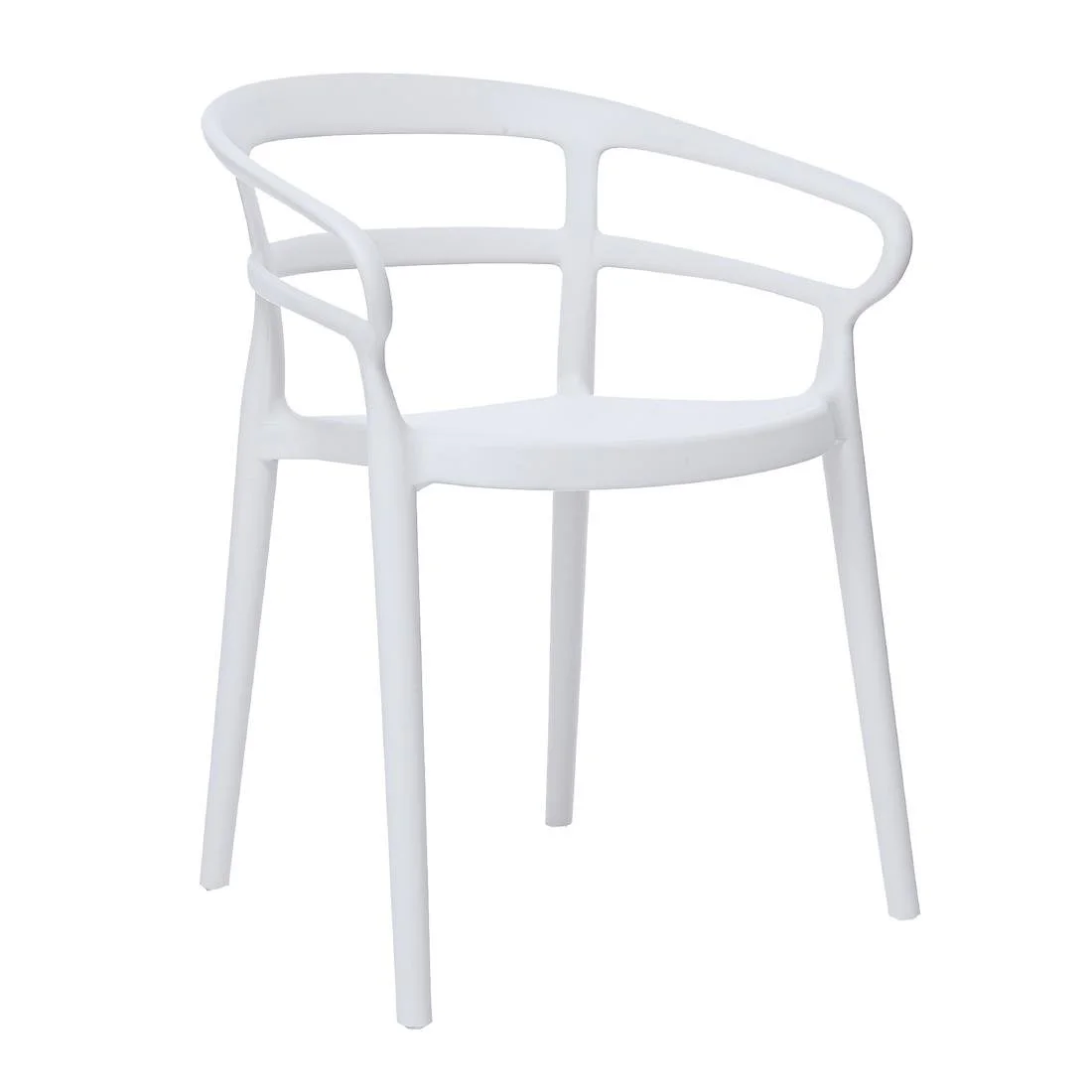Bolero Mateo Café Chairs White (2 Pack) - Image 1