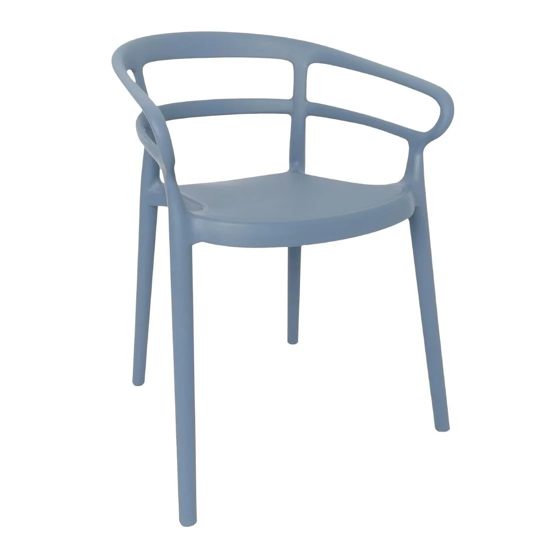 Bolero Mateo Café Chairs Slate Blue (2 Pack) - Image 1