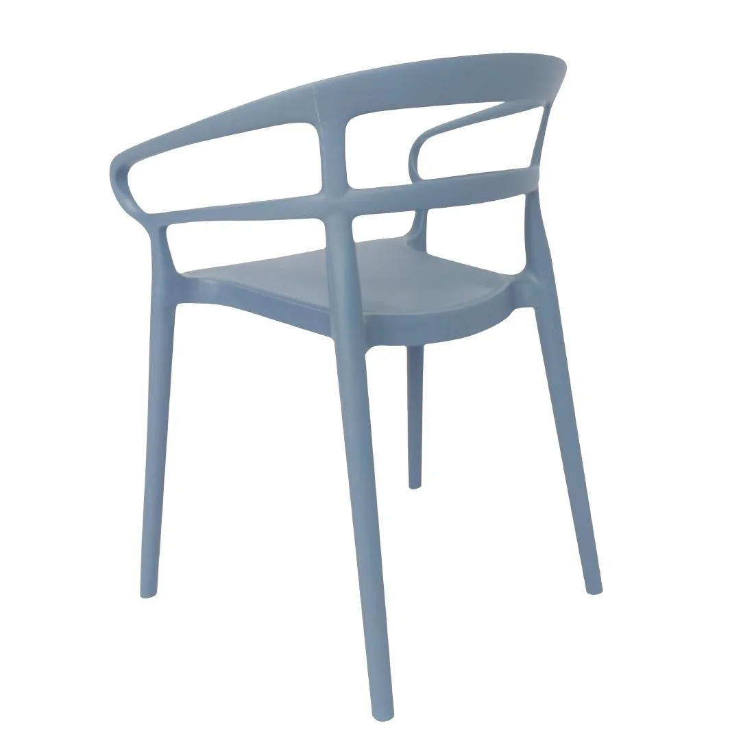 Bolero Mateo Café Chairs Slate Blue (2 Pack) - Image 3