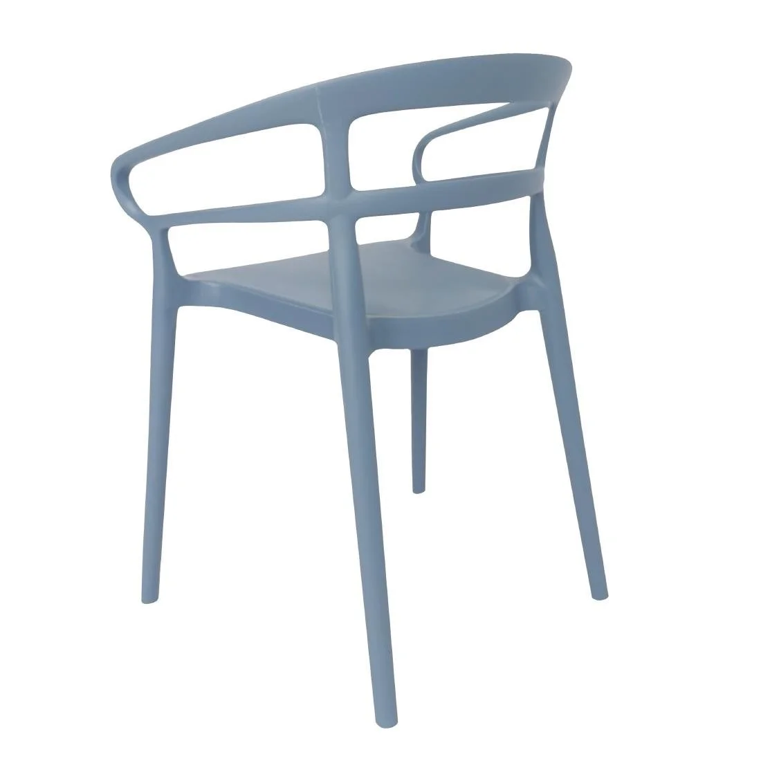 Bolero Mateo Café Chairs Slate Blue (2 Pack) - Image 3