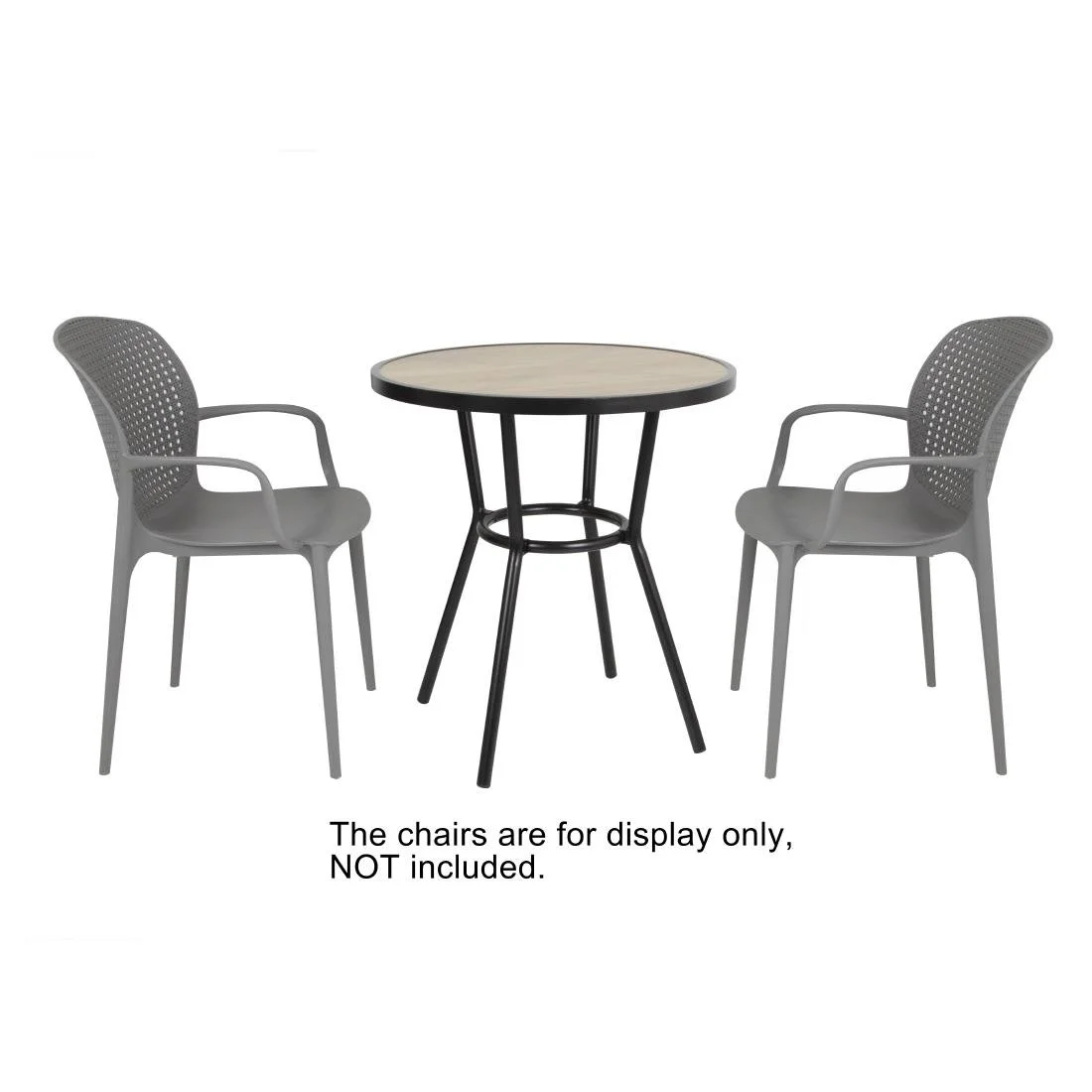 Bolero Marston Round Outdoor Table Black 700mm - Image 2