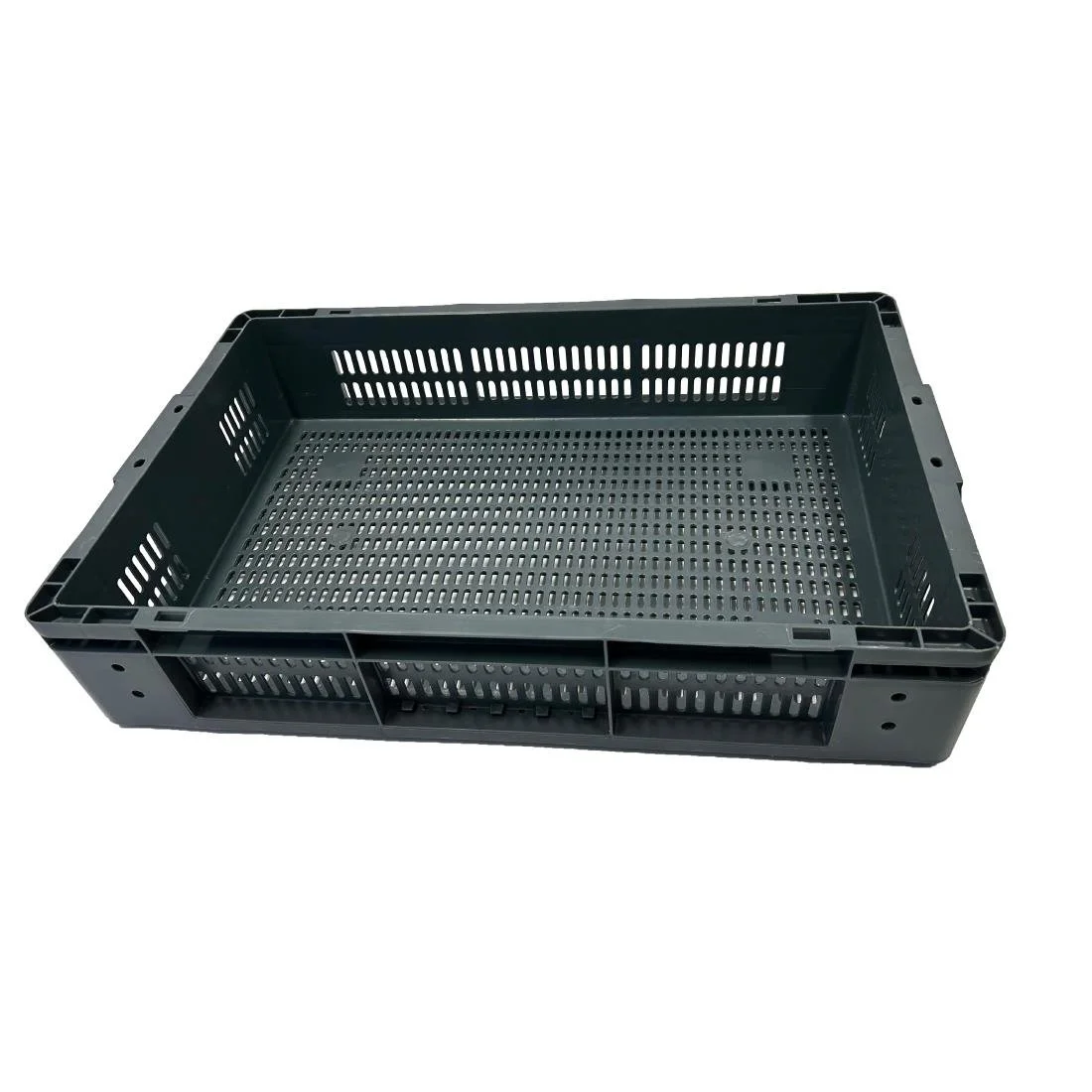 Vogue Perforated Plastic Storage Crate 600x400x120mm - Image 2