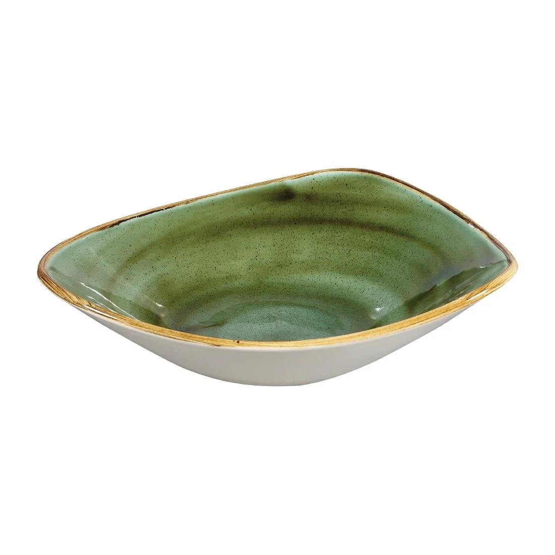 Churchill Stonecast Triangular Bowls Samphire Green 235mm (12 Pack) - Image 2