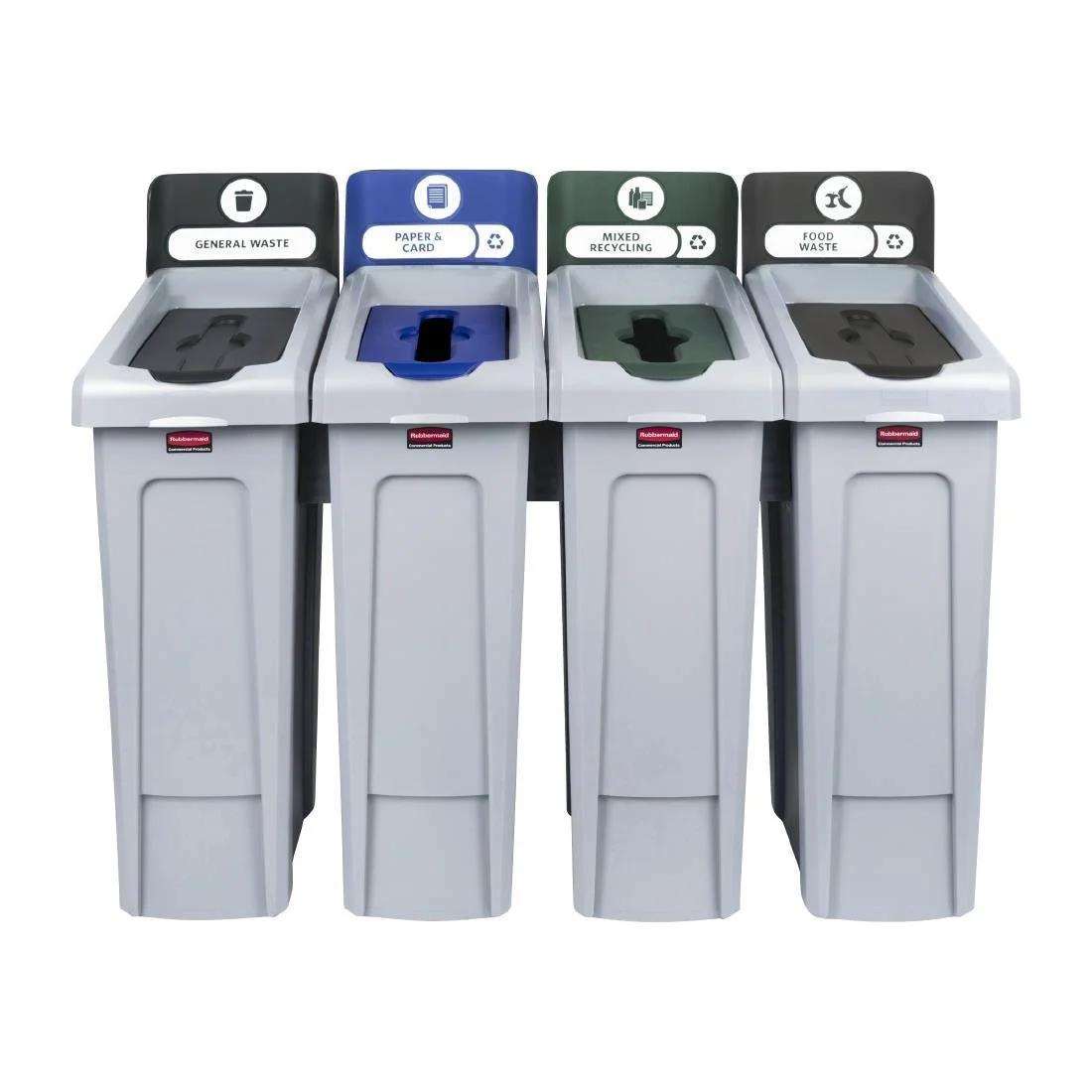 Rubbermaid Slim Jim Four Stream Recycling Station 4x 87Ltr - Image 1