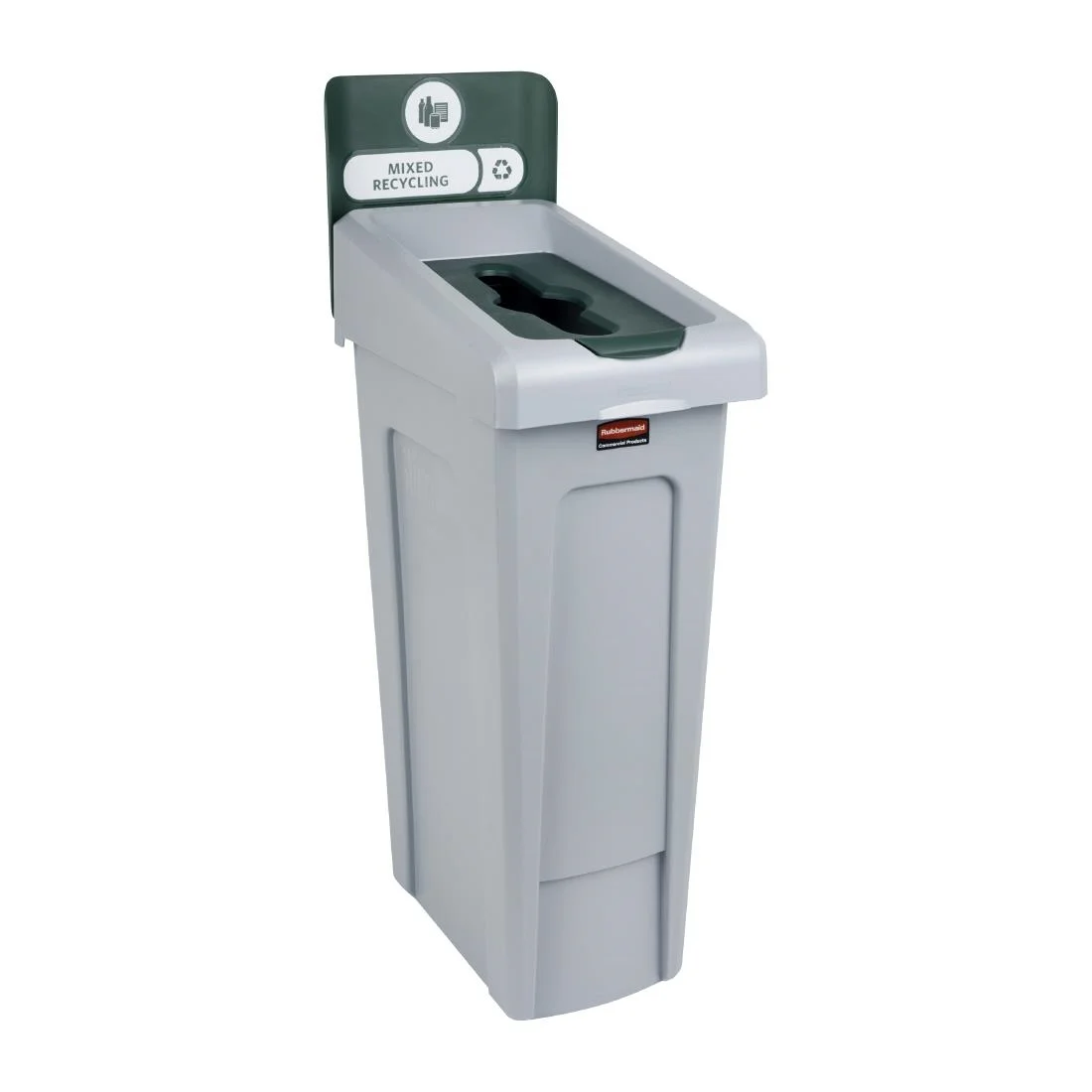 Rubbermaid Slim Jim Mixed Recycling Station Green 87Ltr - Image 2