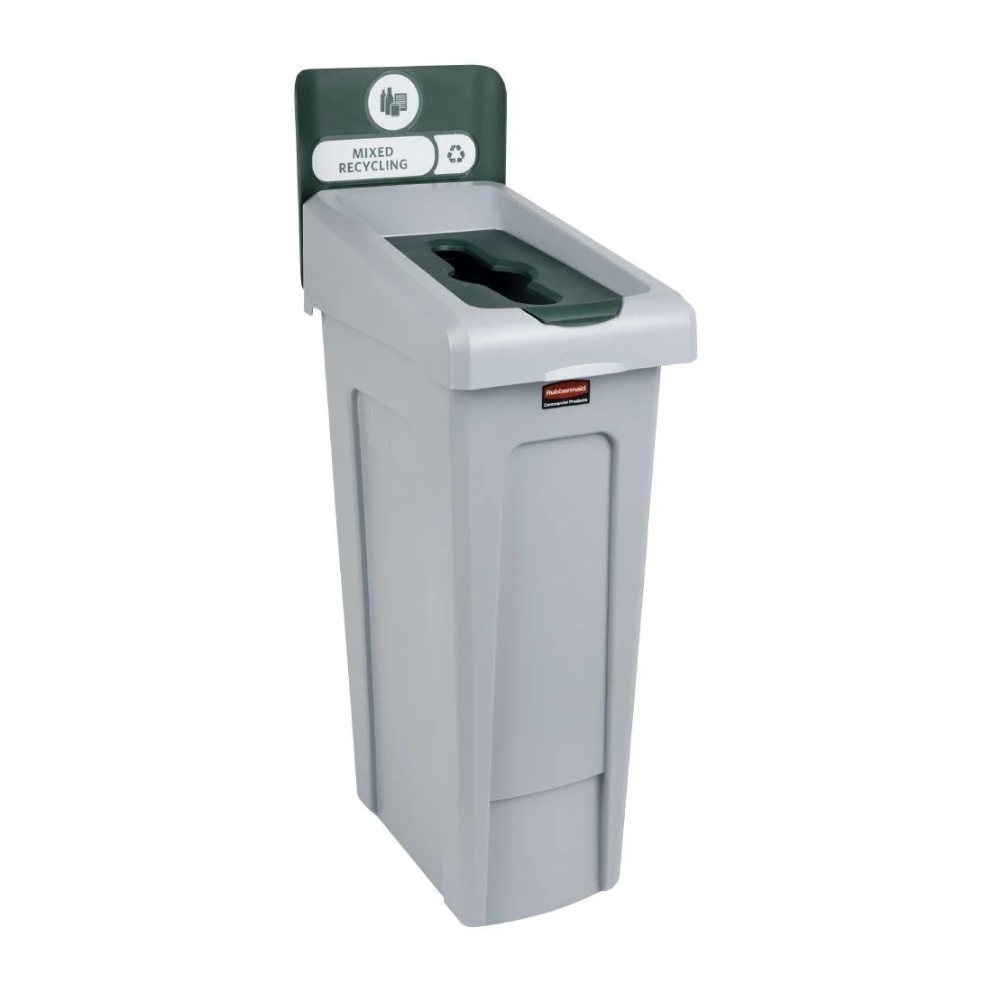 Rubbermaid Slim Jim Mixed Recycling Station Green 87Ltr - Image 2