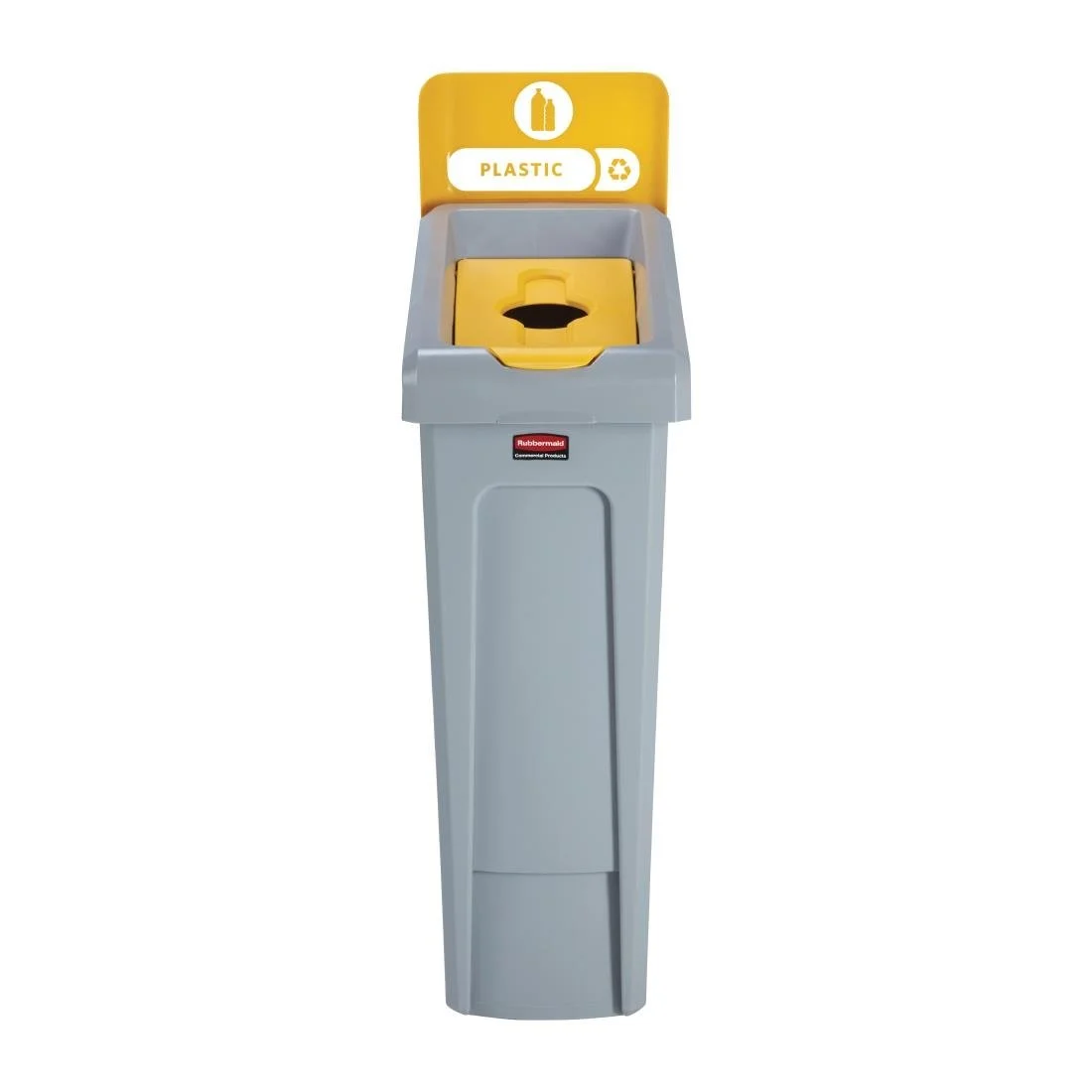 Rubbermaid Slim Jim Plastic Recycling Station Yellow 87Ltr - Image 2