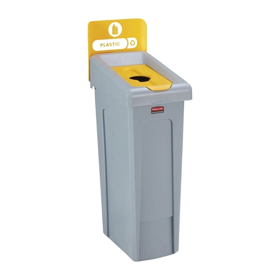 Rubbermaid Slim Jim Plastic Recycling Station Yellow 87Ltr - Image 1