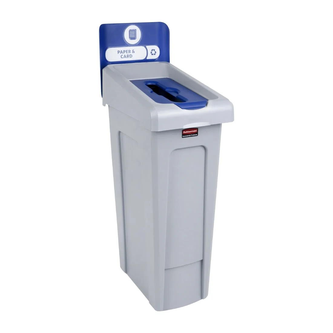 Rubbermaid Slim Jim Paper & Card Recycling Station Blue 87Ltr - Image 2