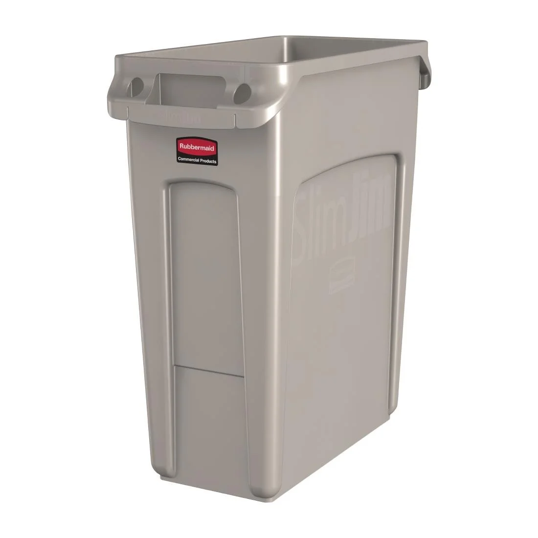 Rubbermaid Slim Jim Bin with Venting Channels Beige 60Ltr - Image 1