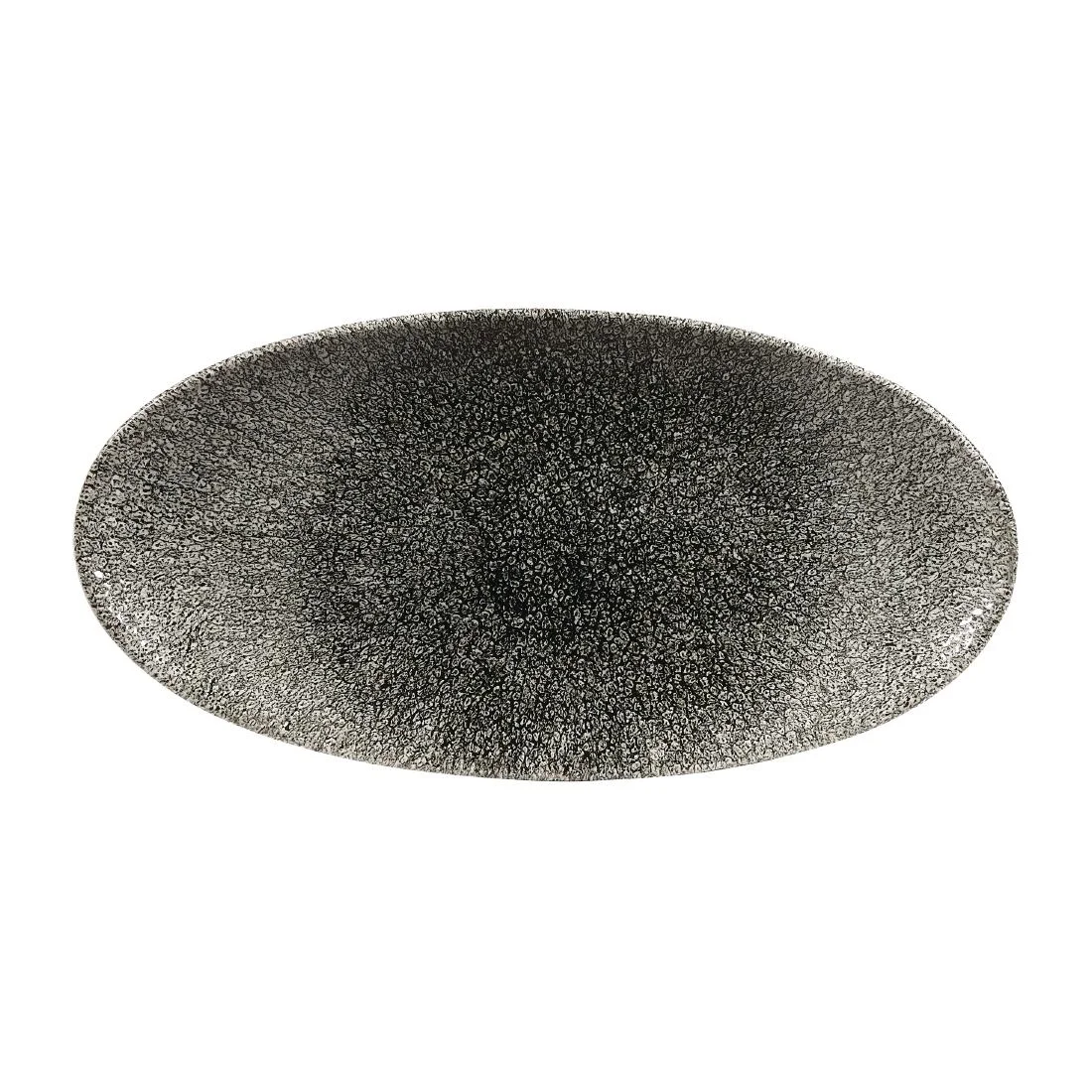 Churchill Studio Prints Raku Oval Plates Quartz Black 299mm (12 Pack)