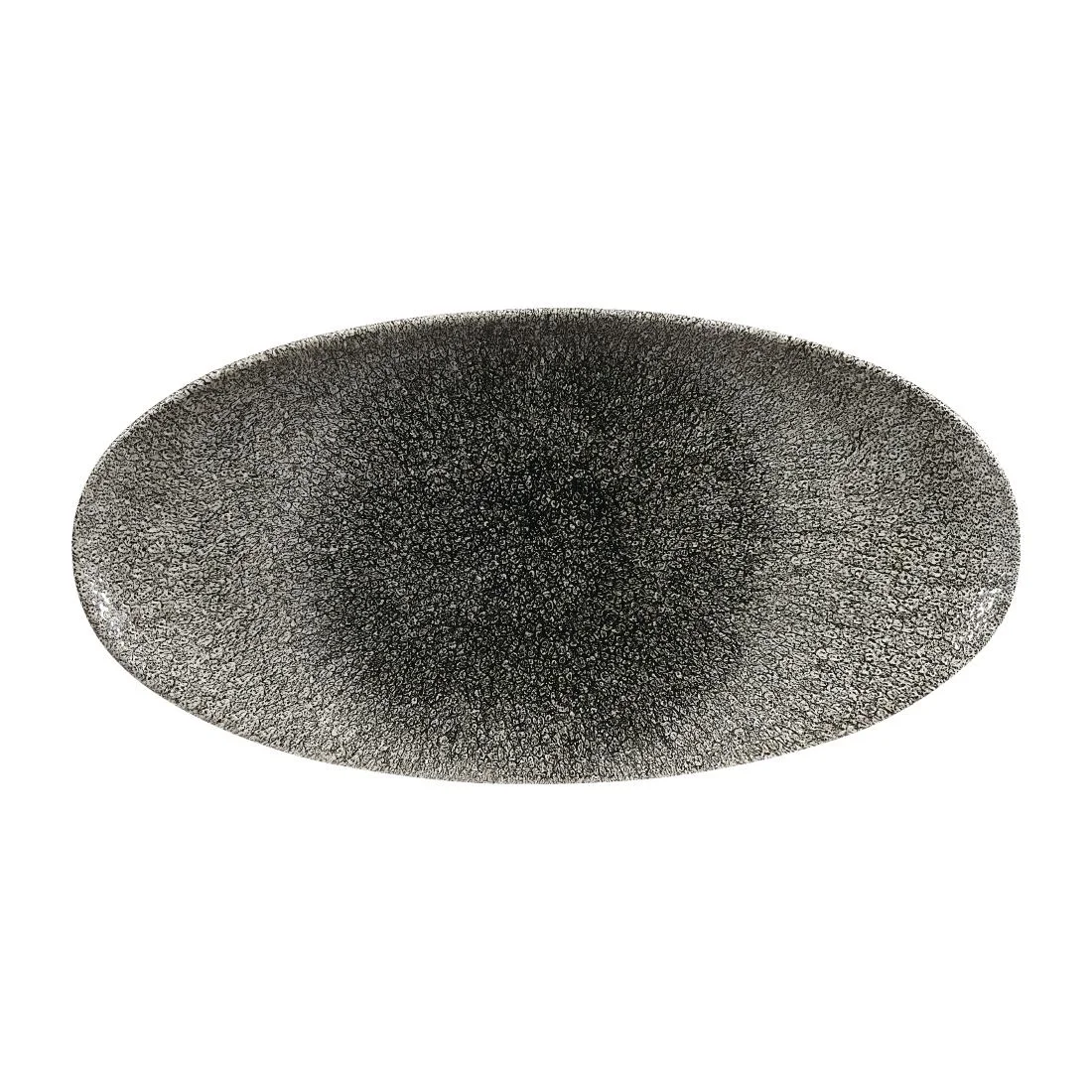 Churchill Studio Prints Raku Oval Plates Quartz Black 347mm (6 Pack)