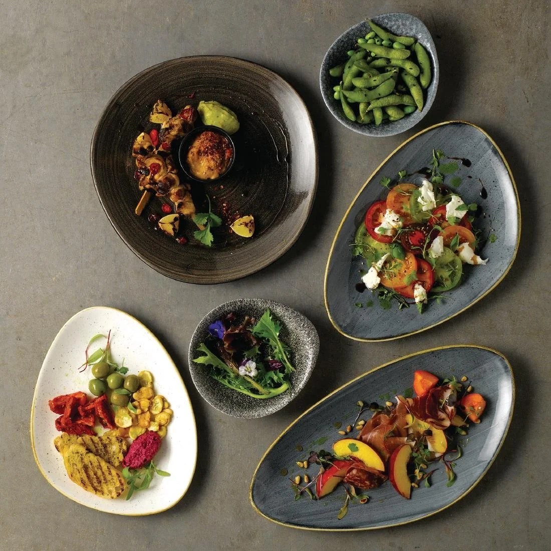 Churchill Stonecast Triangular Plates Blueberry 355mm (6 Pack) - Image 2