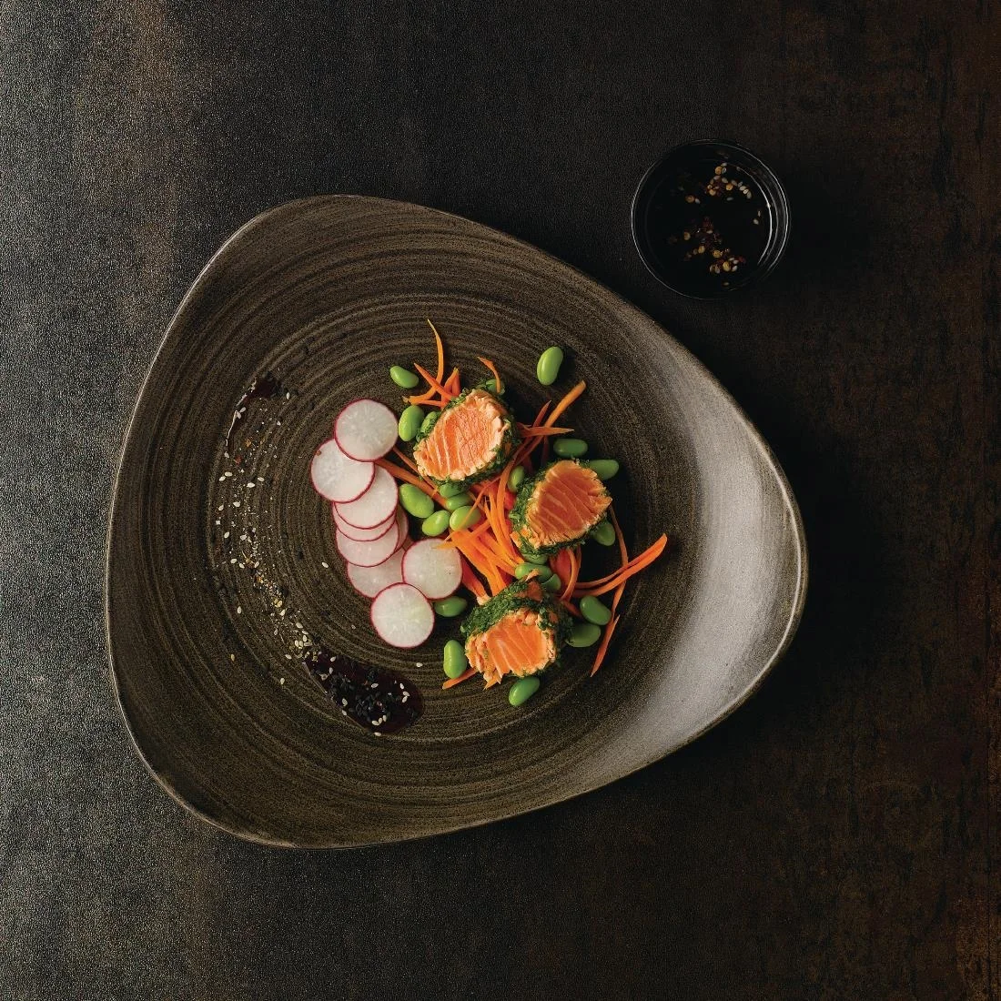 Churchill Stonecast Patina Lotus Plates Iron Black 311mm (6 Pack) - Image 2