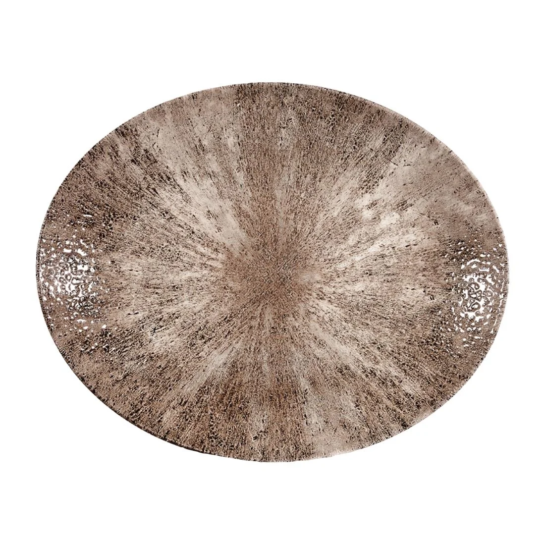 Churchill Stone Zircon Brown Orbit Oval Coupe Plates 270mm (12 Pack)