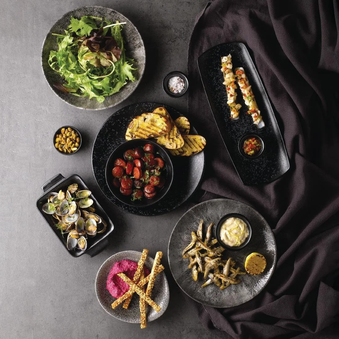 Churchill Menu Shades Caldera Ash Rectangular Plates 140mm (6 Pack) - Image 4