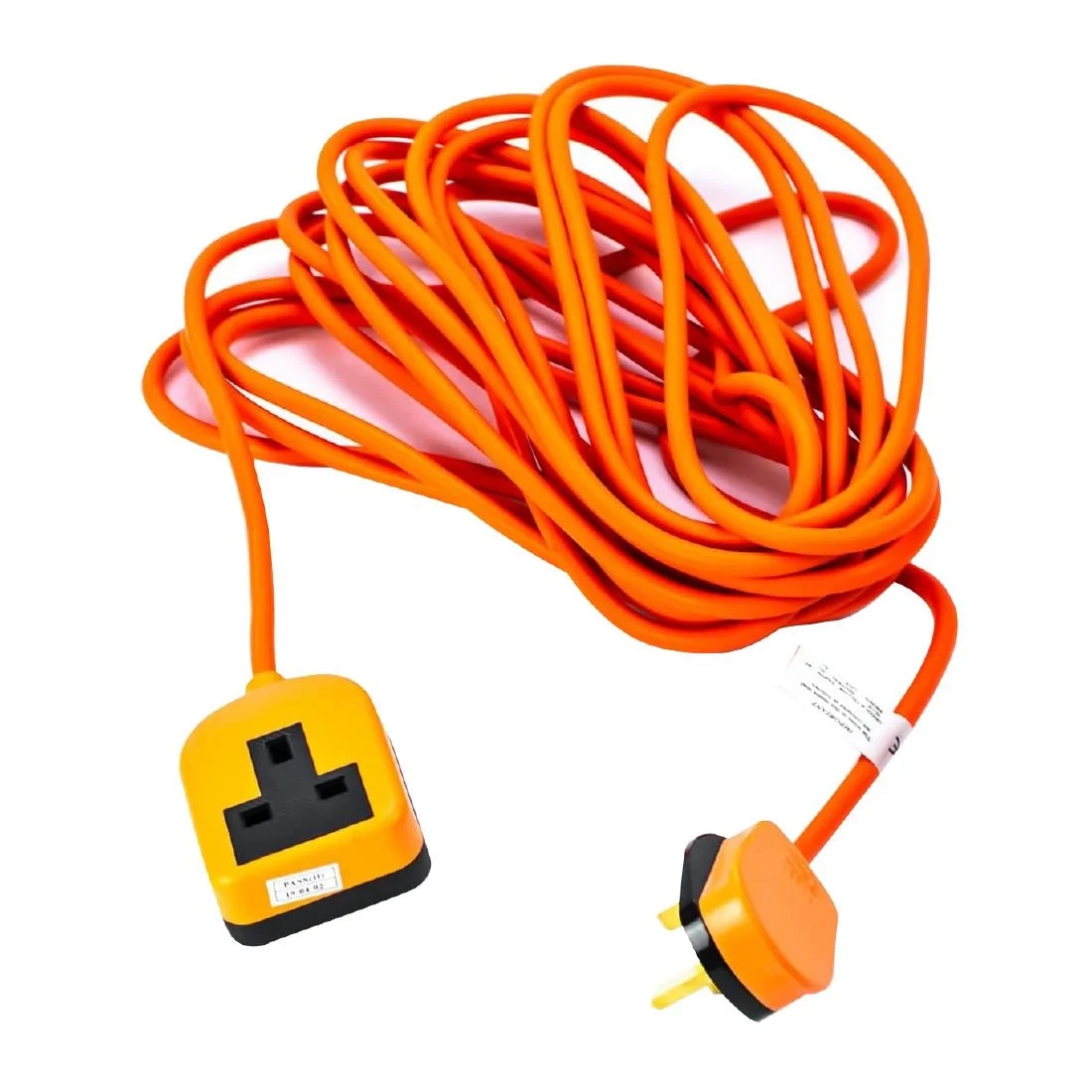 Status Heavy Duty Extention Socket Lead with Orange Plug 10m - Image 2