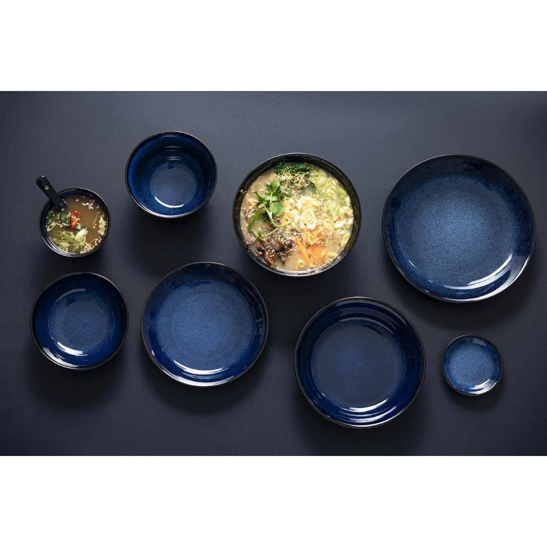 Olympia Luna Midnight Blue Footed Bowls 115mm (8 Pack) - Image 4