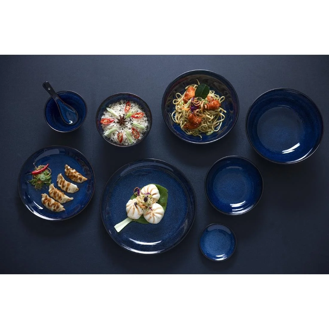 Olympia Luna Midnight Blue Coupe Plates 205mm (4 Pack) - Image 2