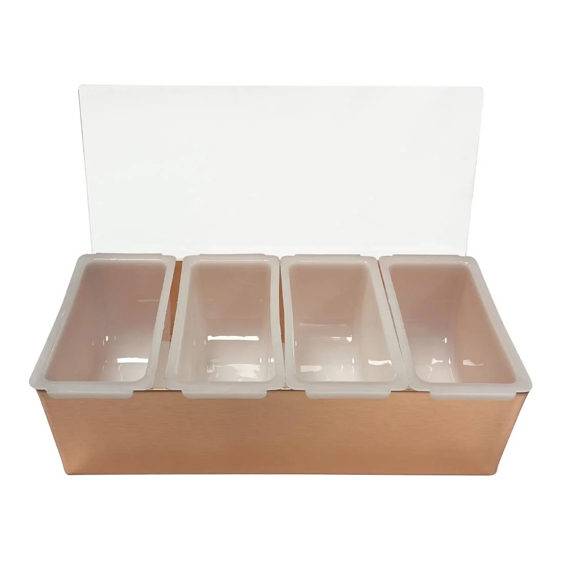Beaumont 4 Part Stainless Steel Condiment Holder Copper Plated - Image 2