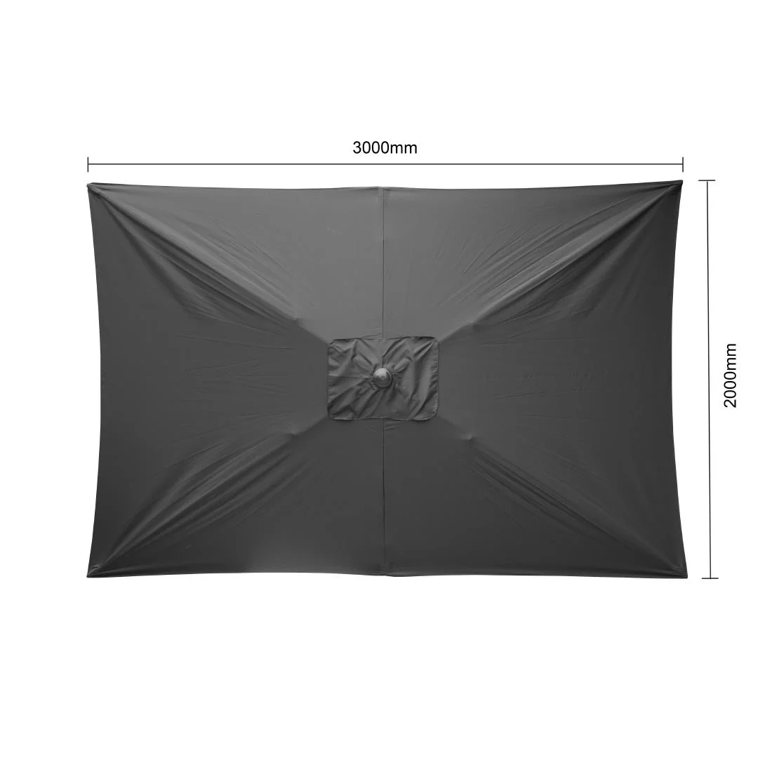 Bolero Seville Square Parasol 2x3m Black - Image 5