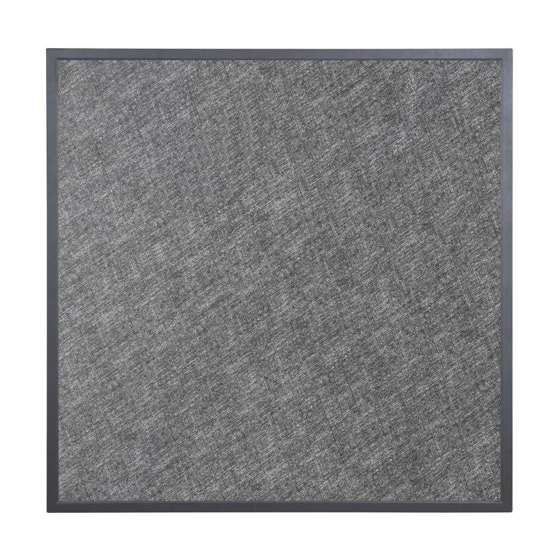 Bolero Black Brushed Mix Outdoor Tempered Glass Table Top Square Grey Trim 700mm