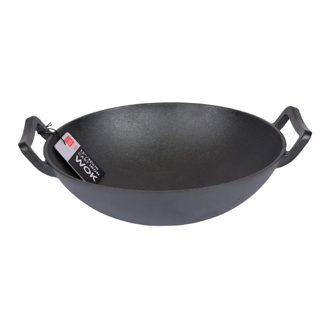 Dexam School of Wok Pre-Seasoned Cast Iron Flat Base Wok 300mm - Image 2