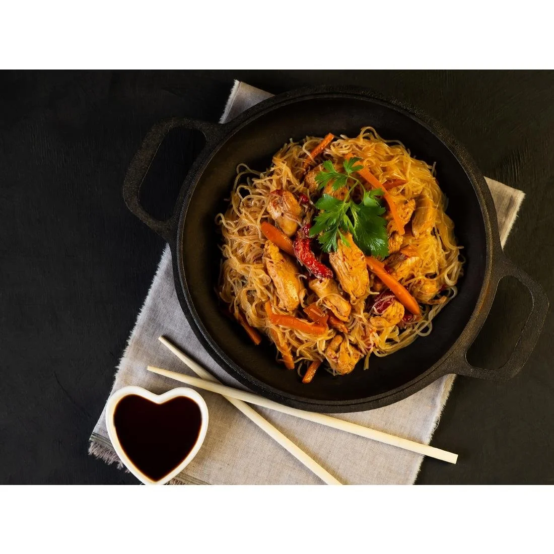 Dexam School of Wok Pre-Seasoned Cast Iron Flat Base Wok 300mm - Image 4