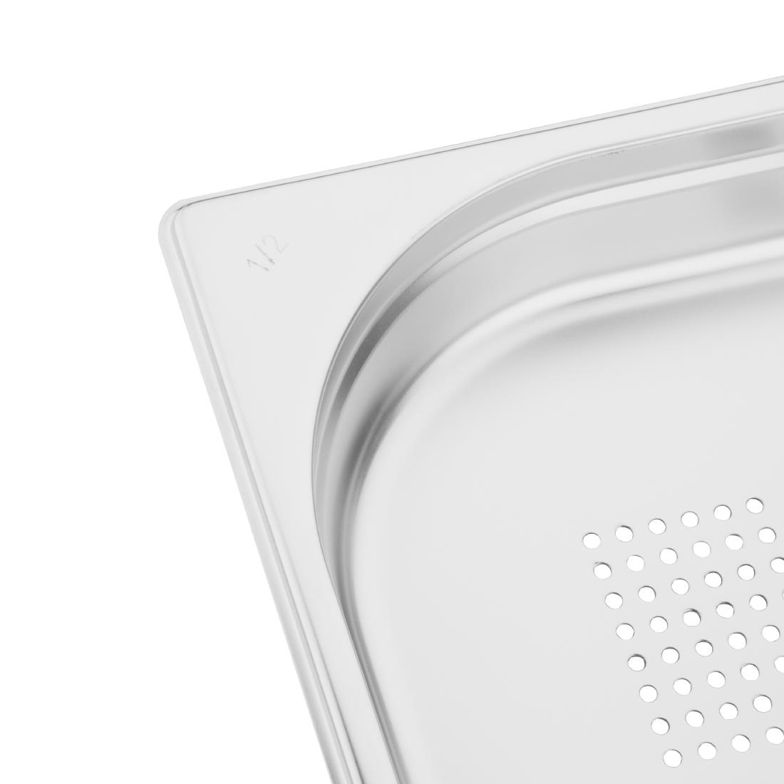 Vogue Stainless Steel 1/2 Perforated Gastronorm Pan 40mm