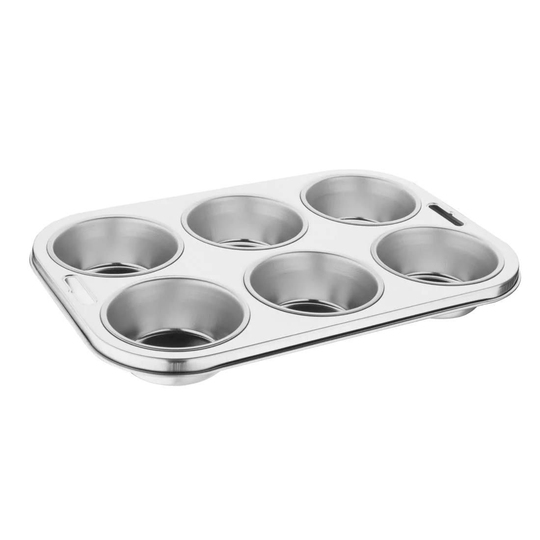 Vogue Stainless Steel 6 Cup Deep Muffin Tray - Image 2