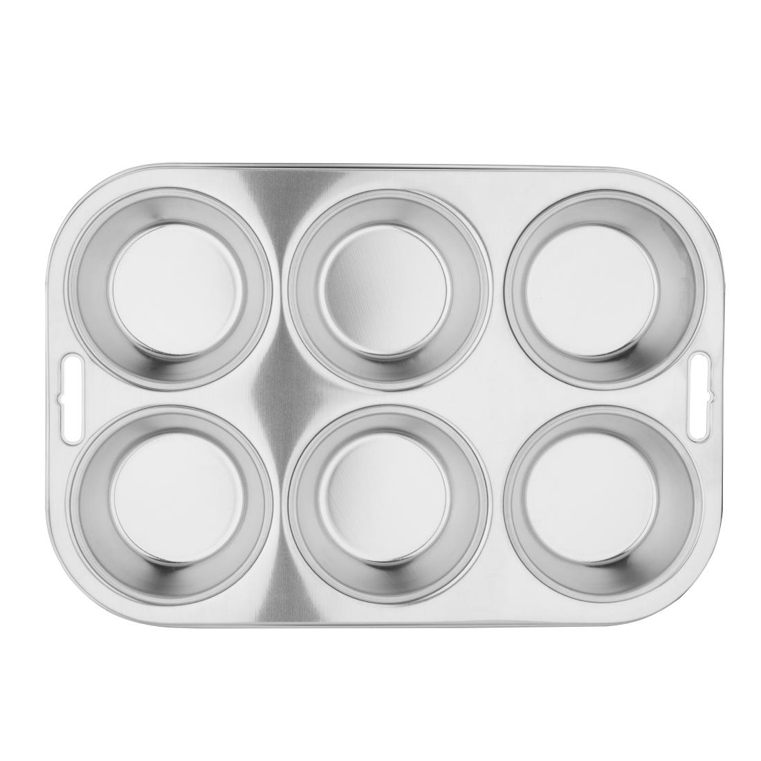 Vogue Stainless Steel 6 Cup Deep Muffin Tray