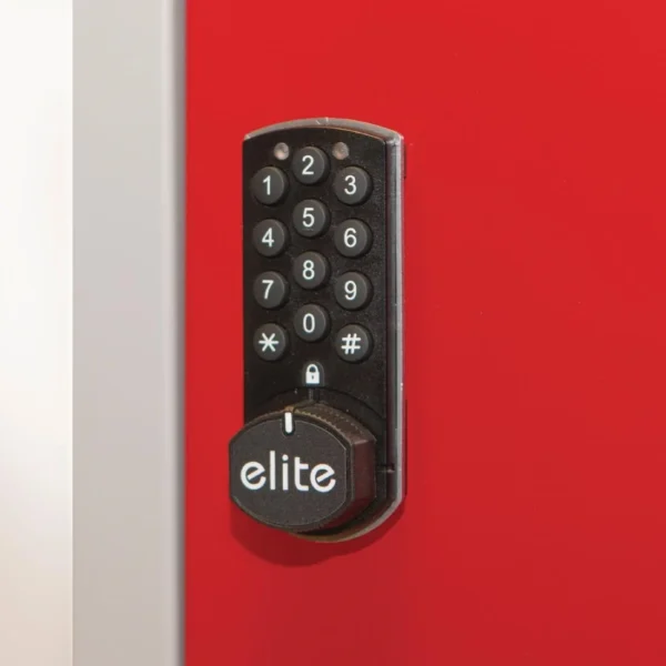 Elite Six Door Electronic Combination Locker with Sloping Top Grey
